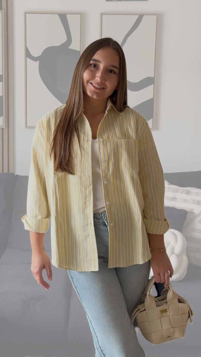 Bluse "Coastal Stripe" Gelb