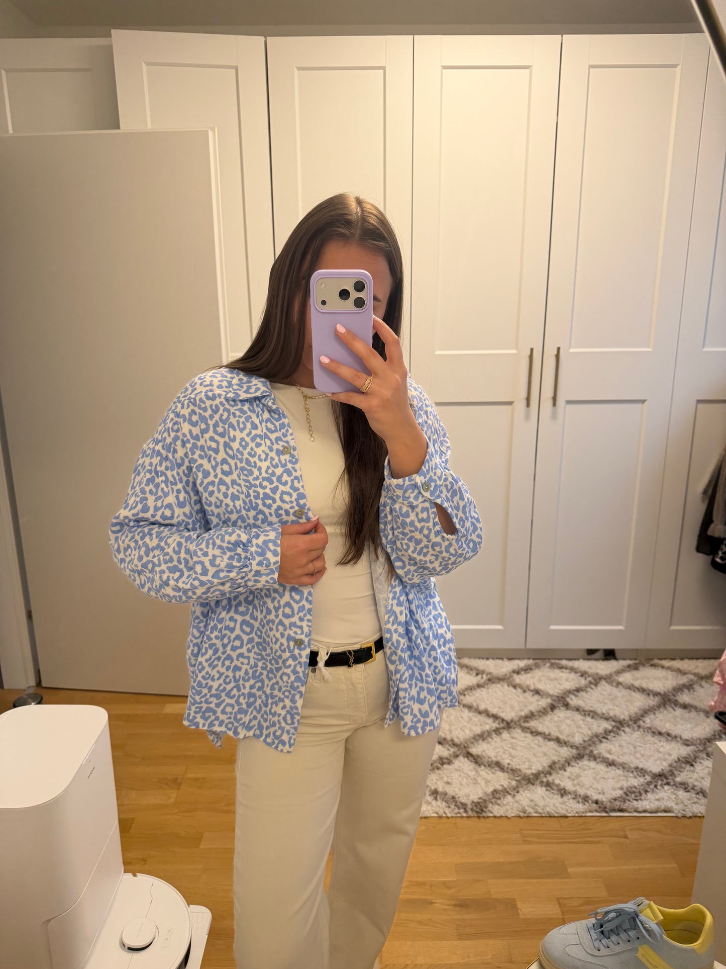 Musselinbluse "Leo" Hellblau