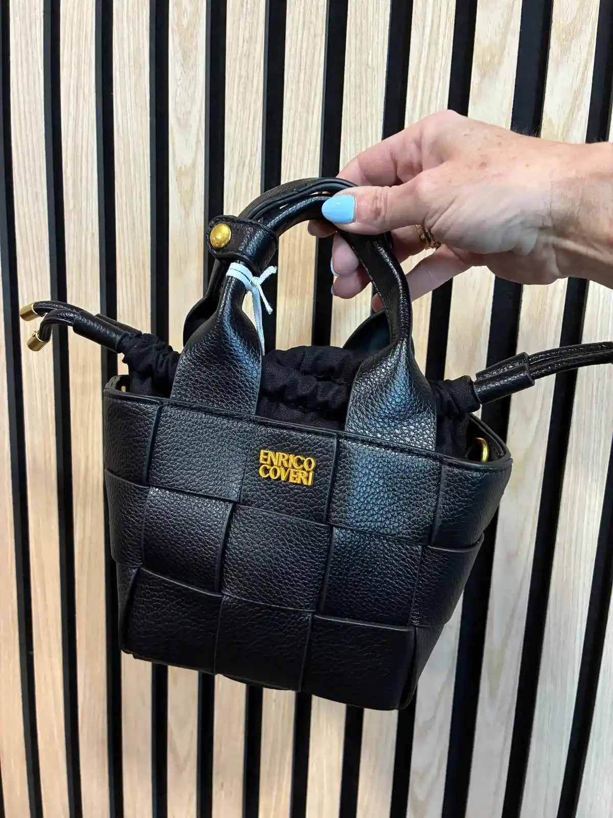 Tasche "Mini Woven" Schwarz