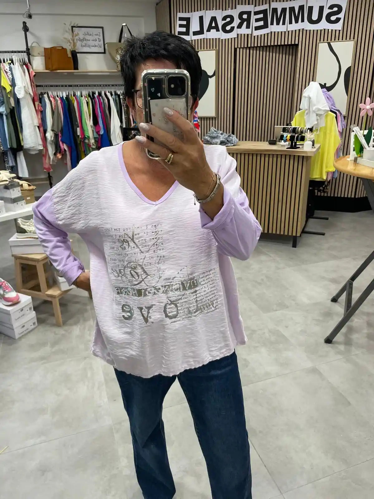 Langarmshirt "Butterfly" Flieder