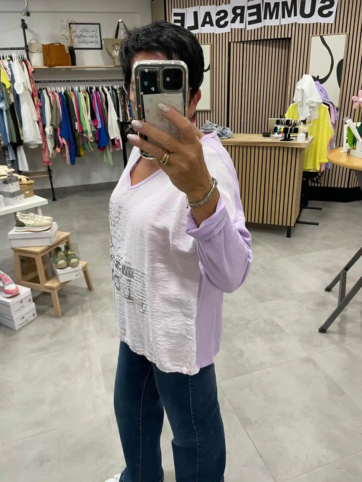 Langarmshirt "Butterfly" Flieder