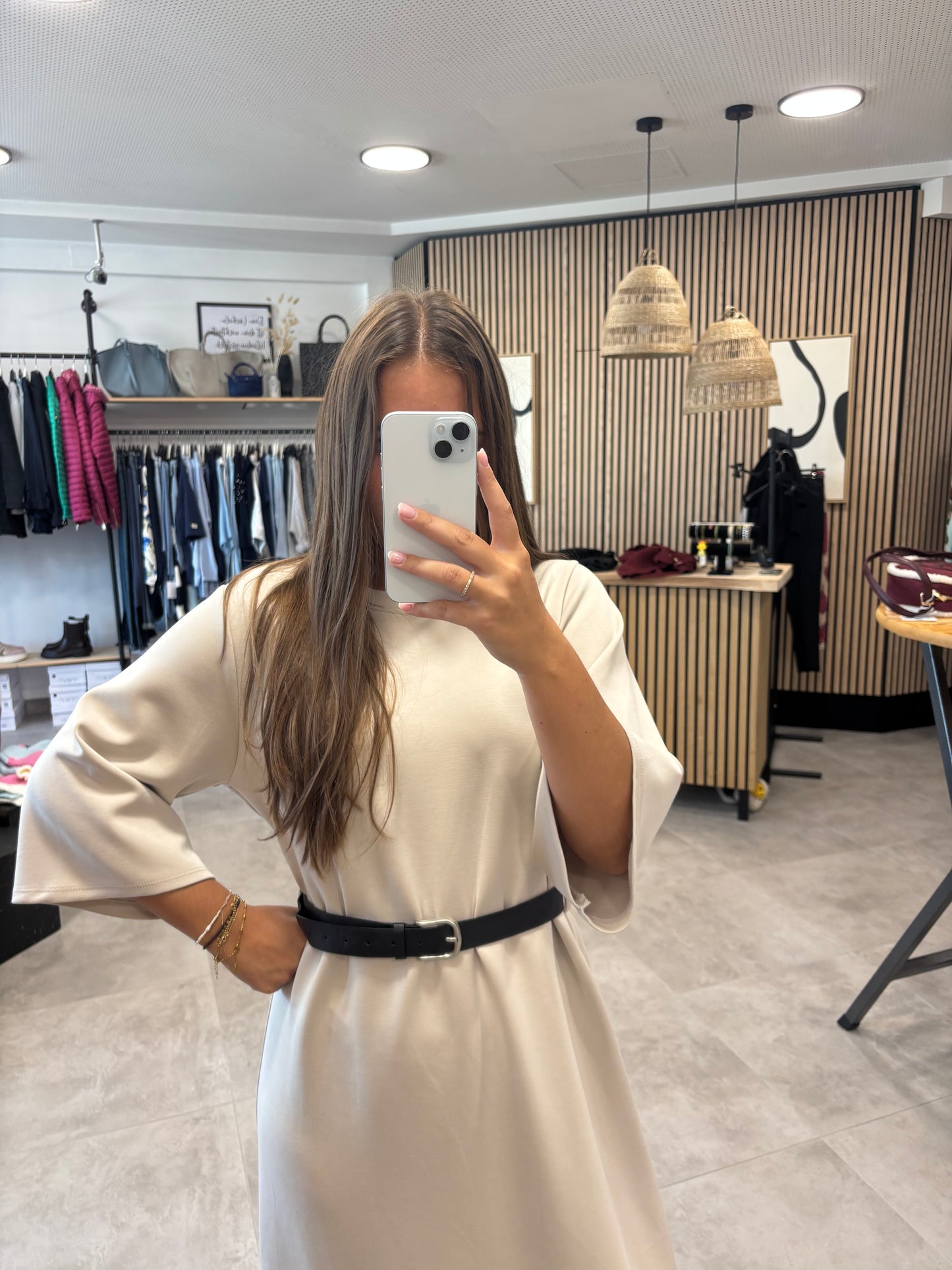 Kleid „Autumn“ Beige