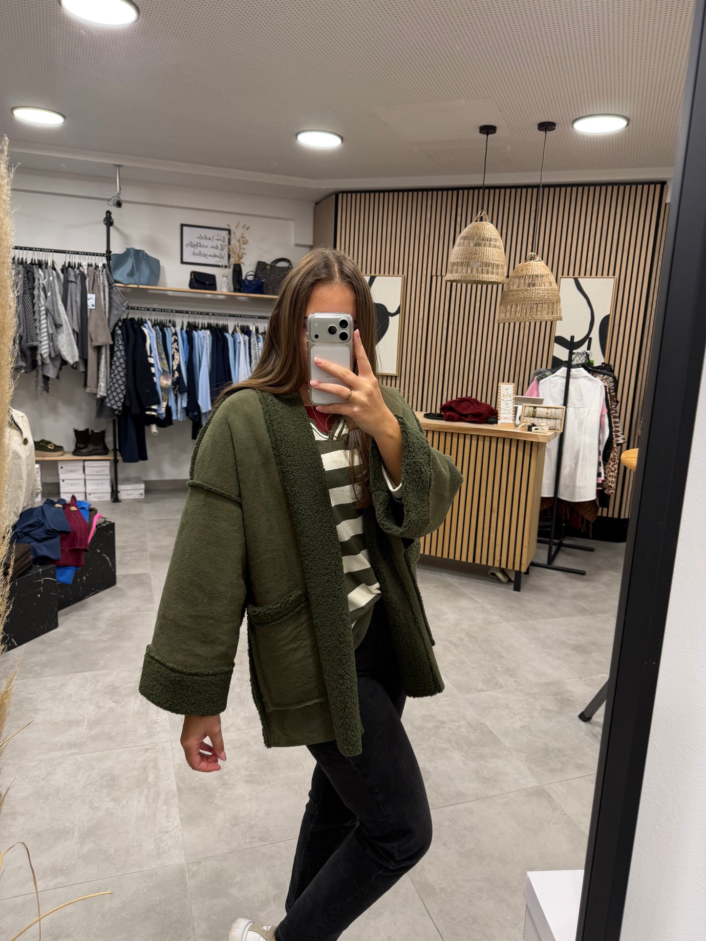 Jacke "Teddy" Olivegrün