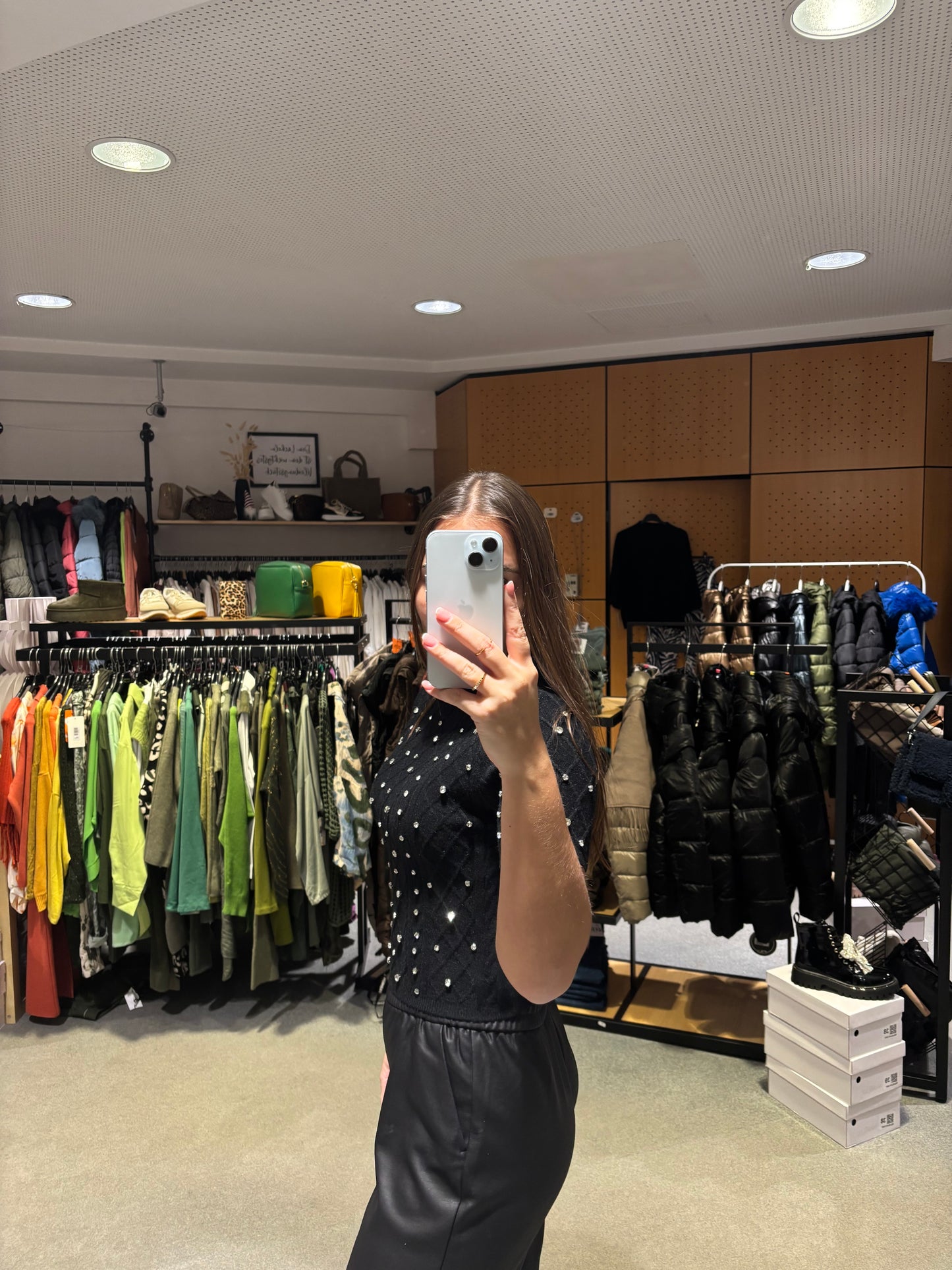 Kurzarmpullover Schwarz