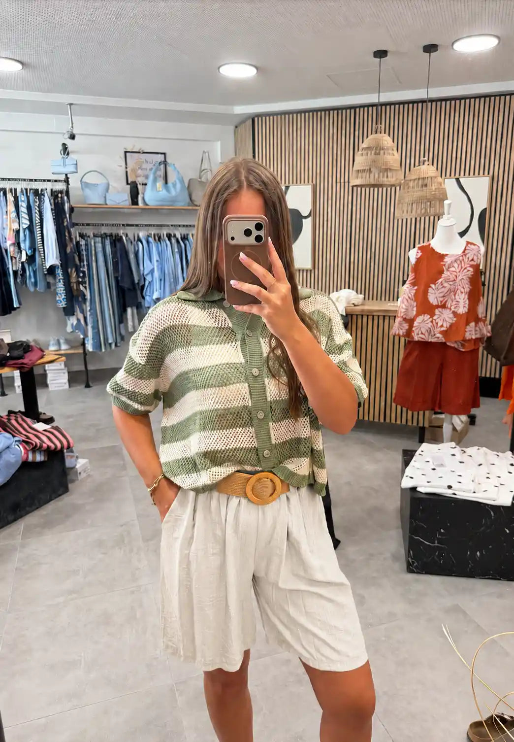 Shorts "Beigebelt" Beige