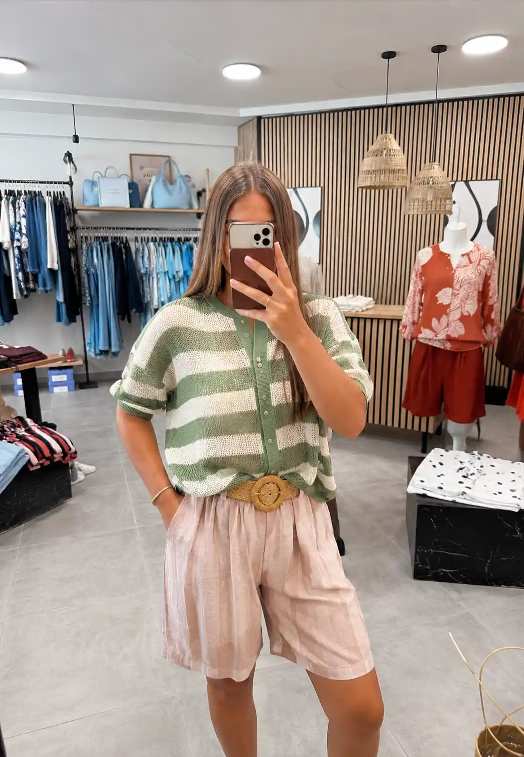 Shorts "Beigebelt" Rosa
