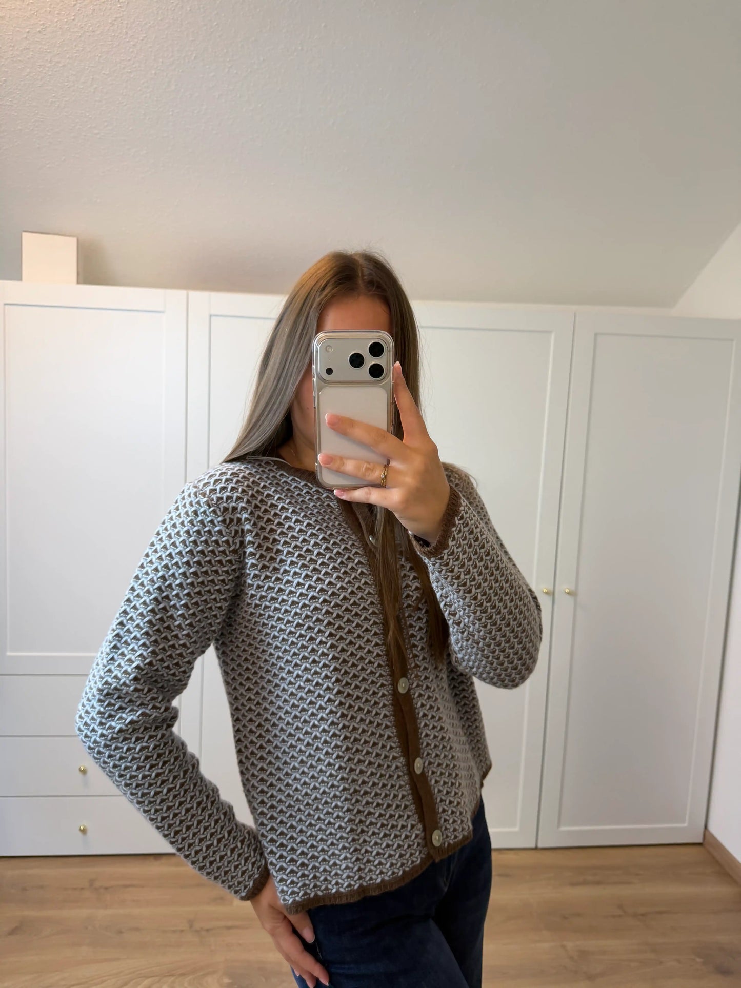 Strickweste "Grafical" Hellblau