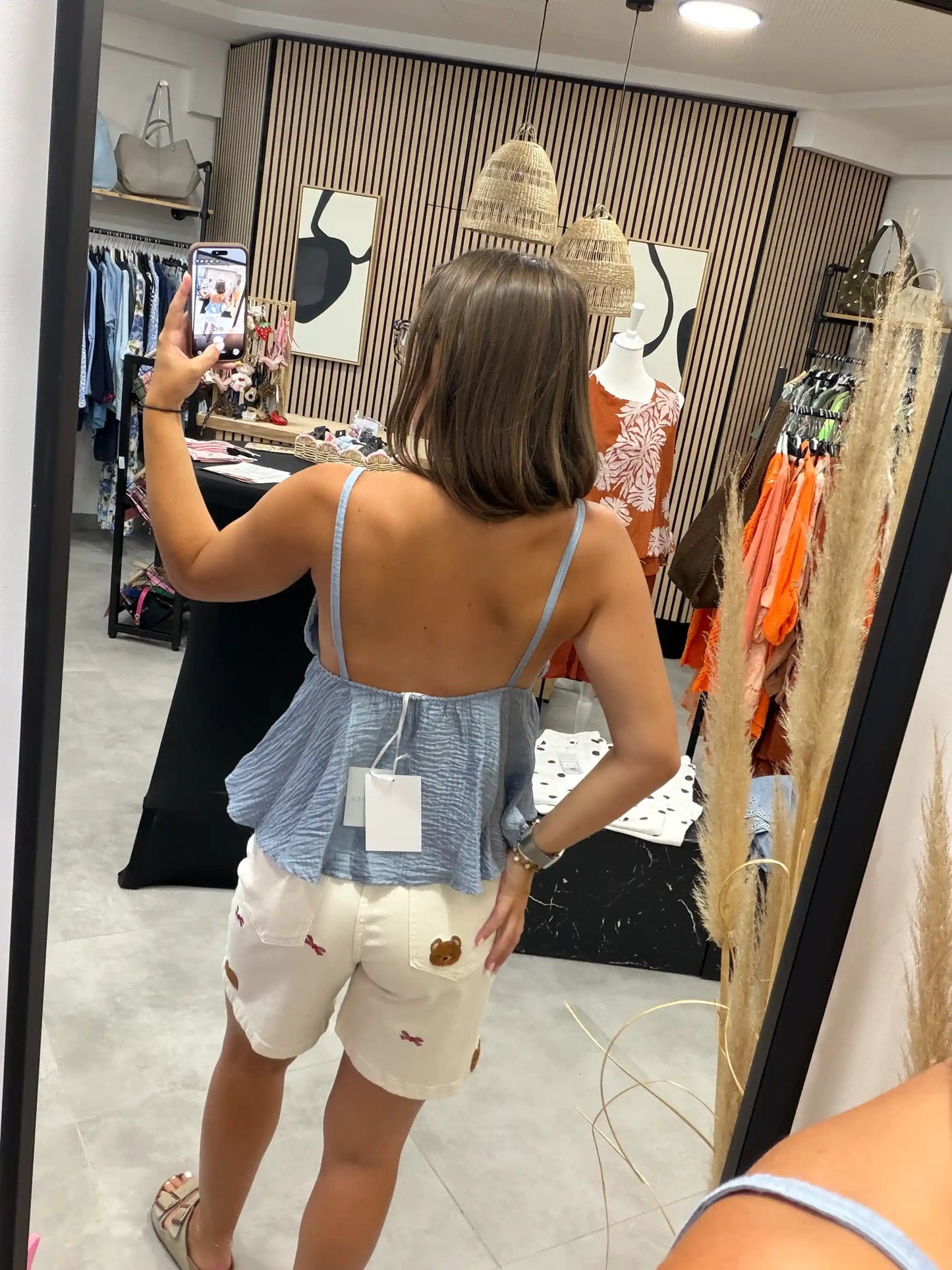 Bluse "Silhouette" Blau