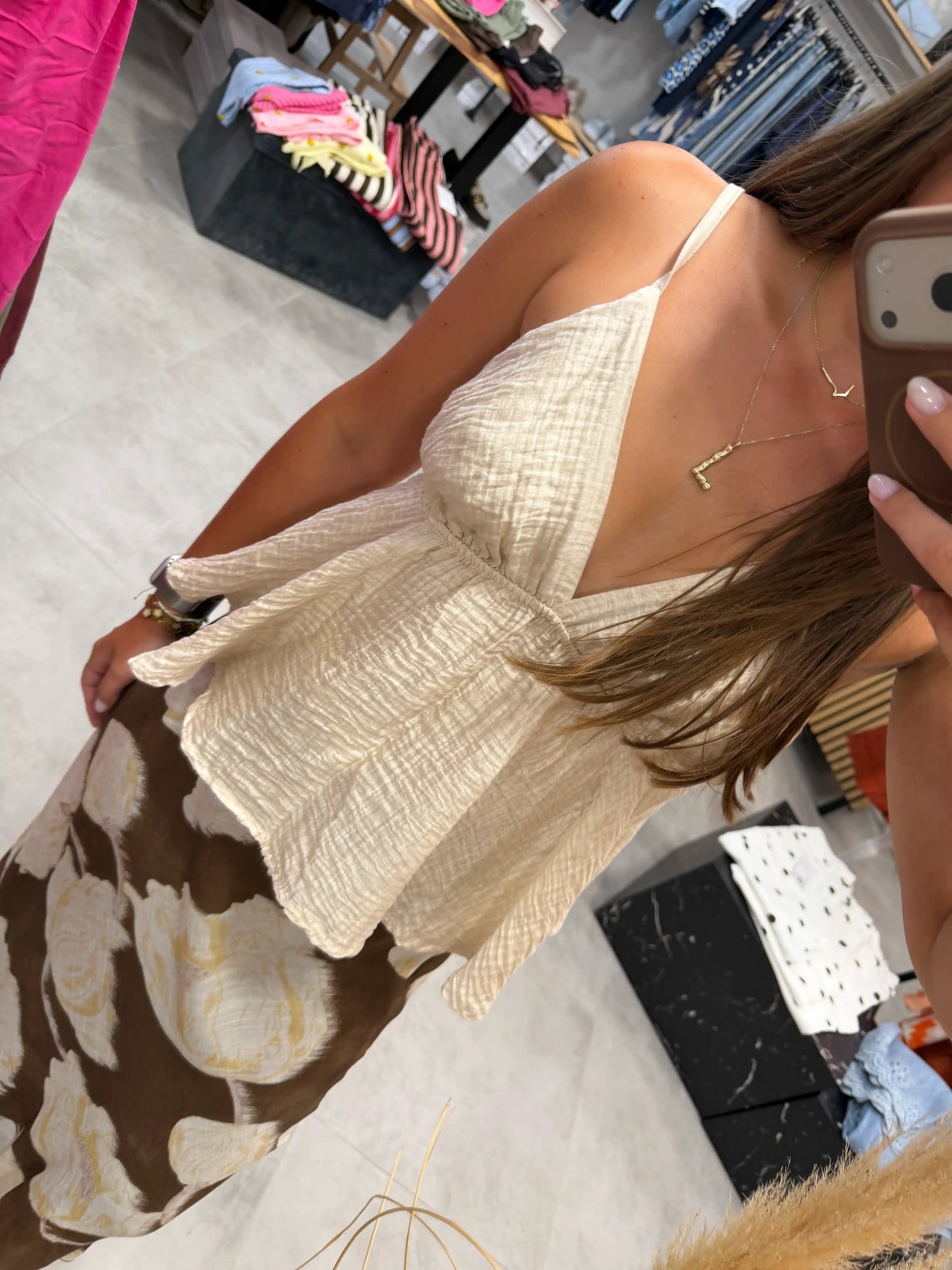 Bluse "Silhouette" Beige