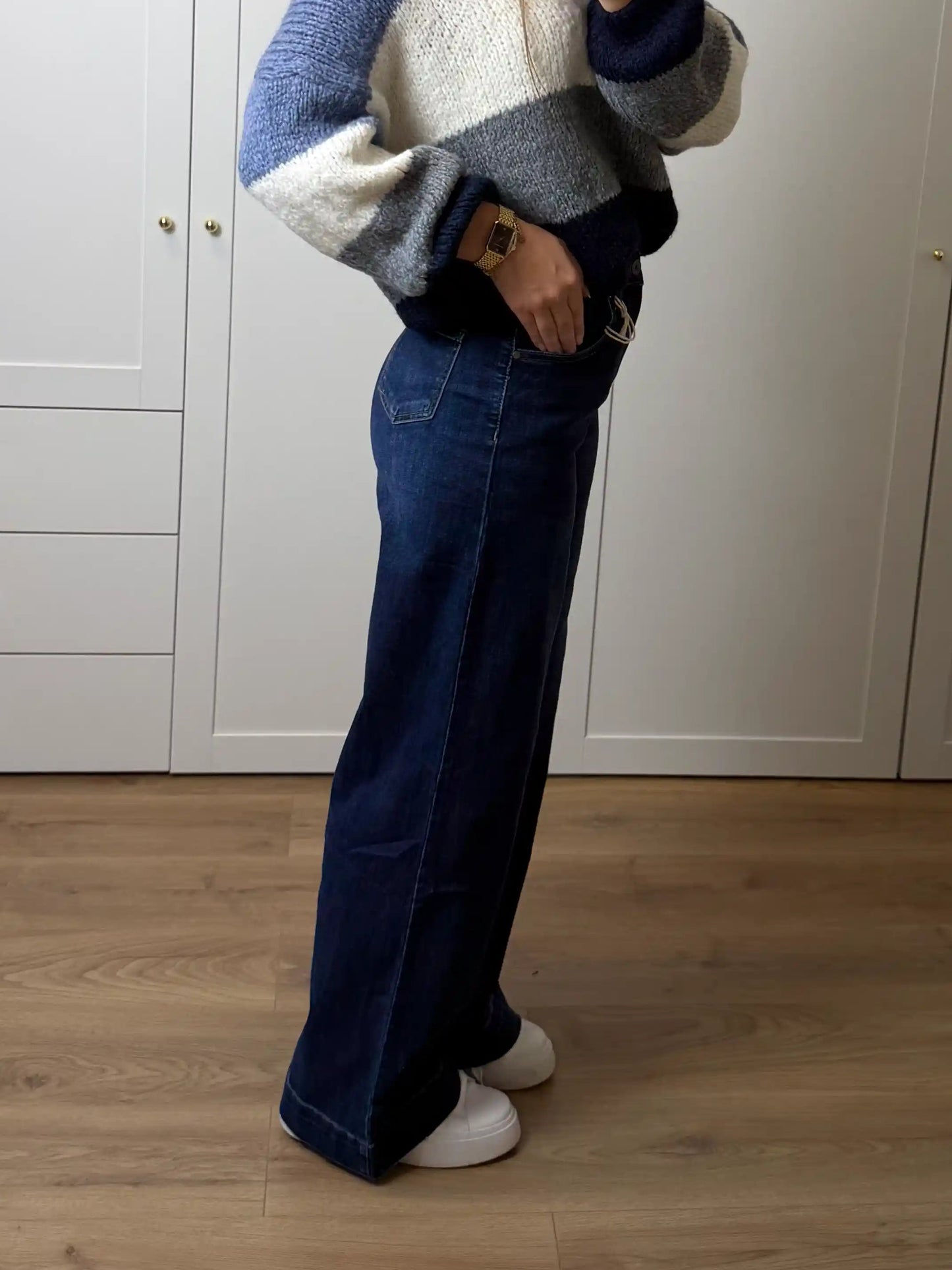 Wide-Leg-Jeans Blau I