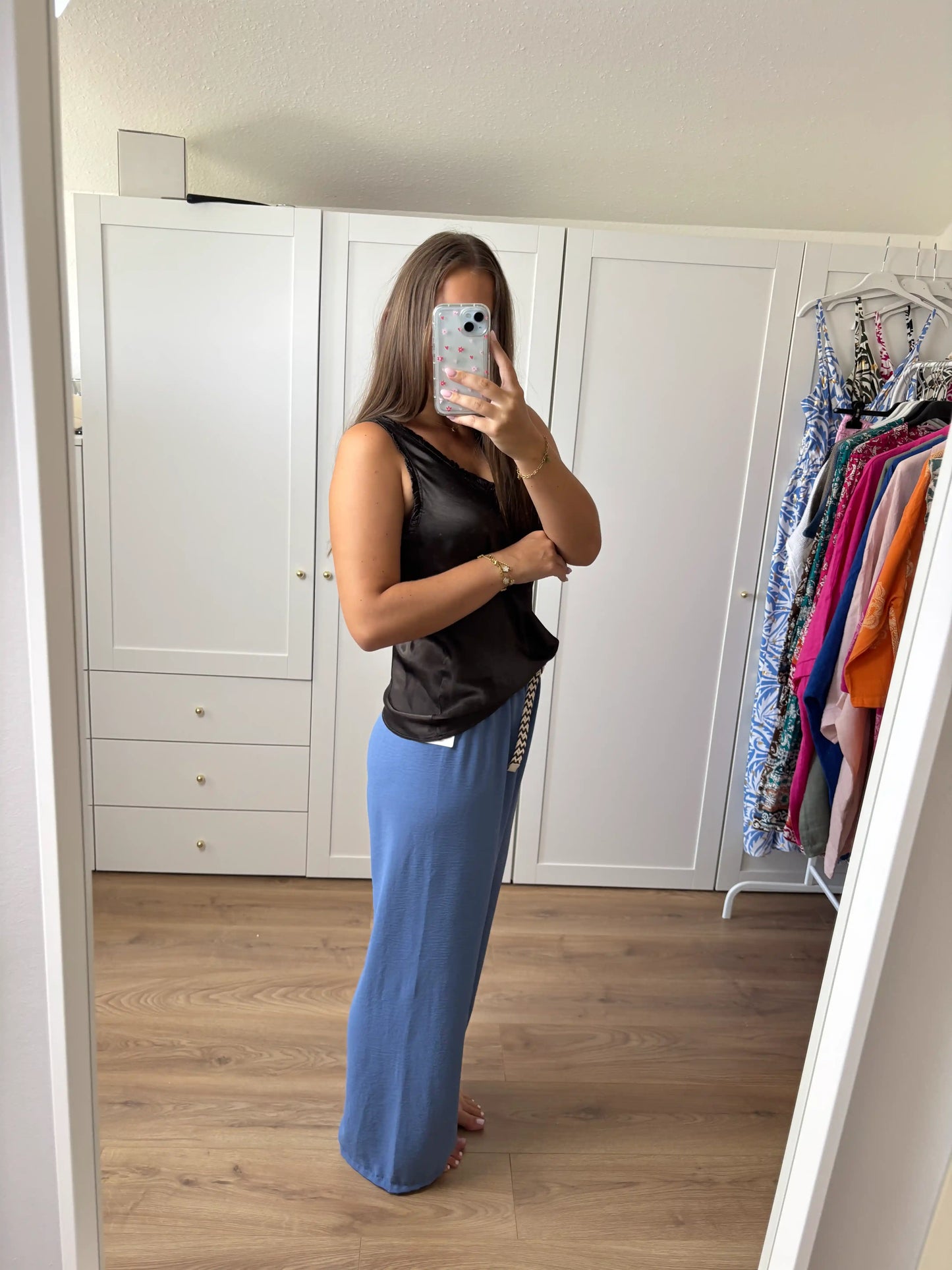 Wide-Leg-Hose "Classy" Mittelblau