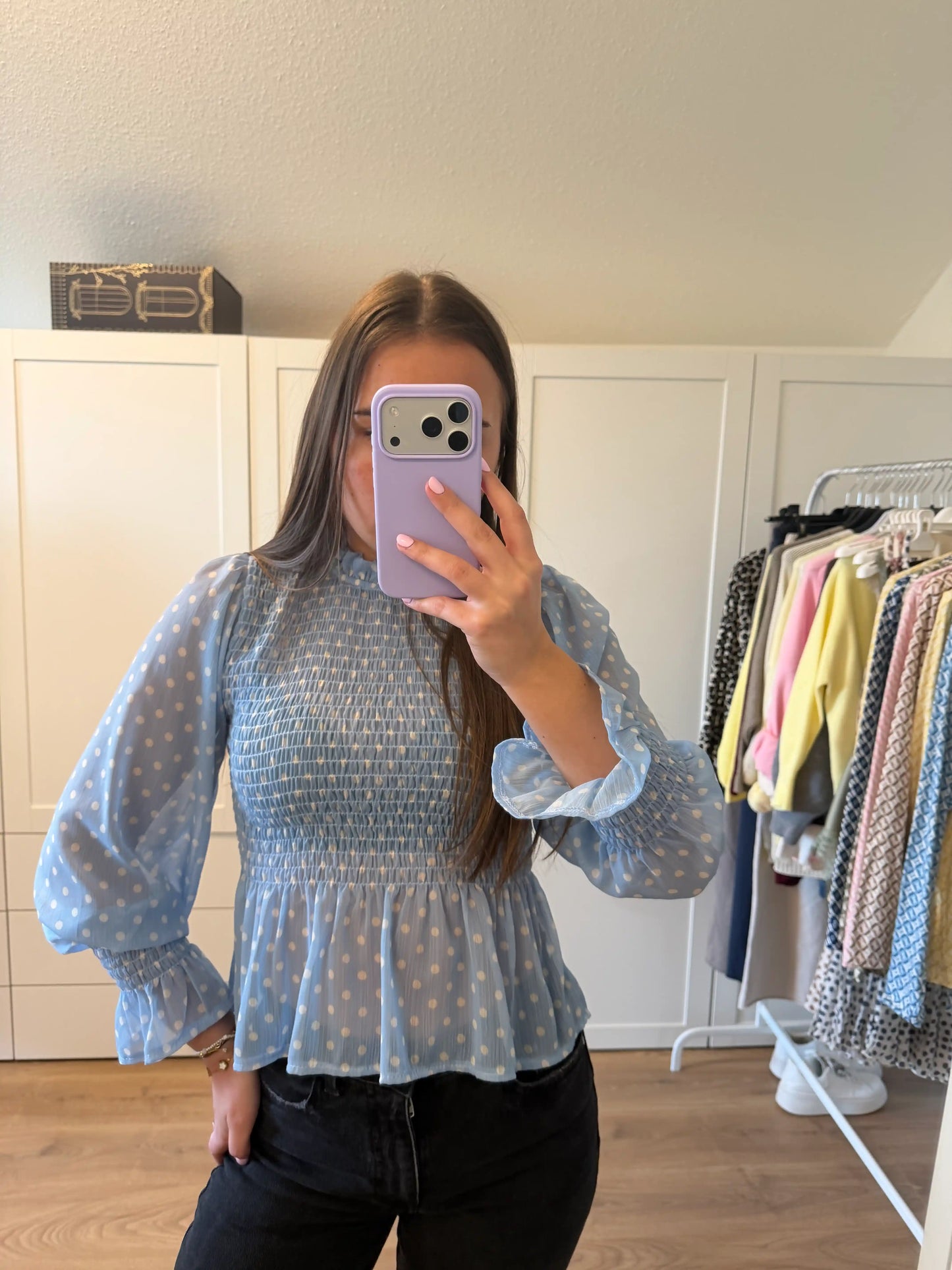 Bluse "Polka Dots" Blau
