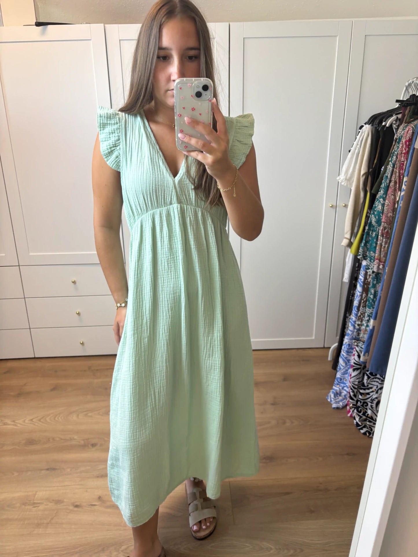 Musselinkleid "Frida" Mint