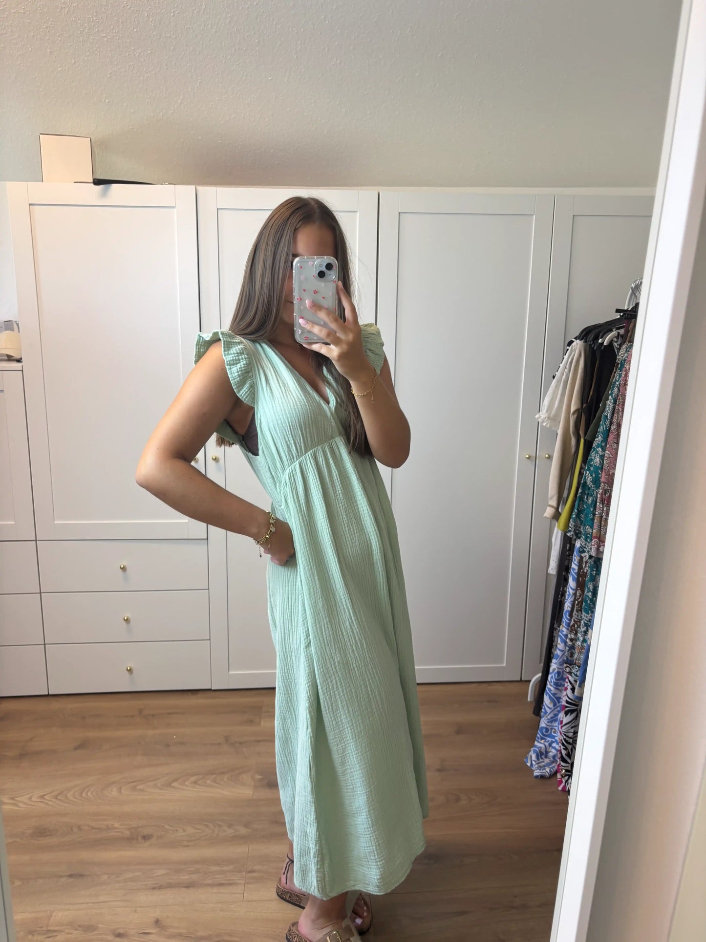 Musselinkleid "Frida" Mint