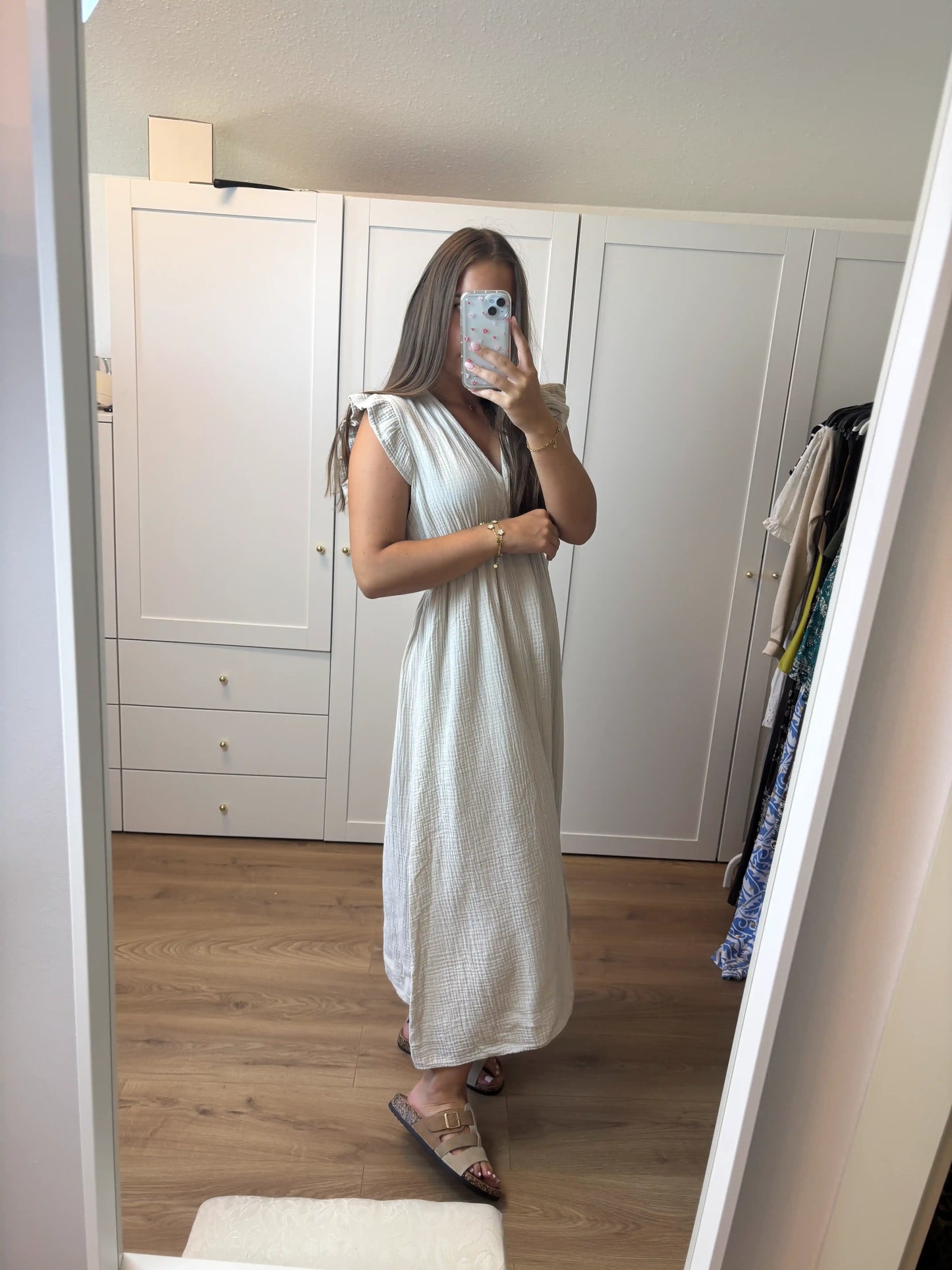Musselinkleid "Frida" Beige