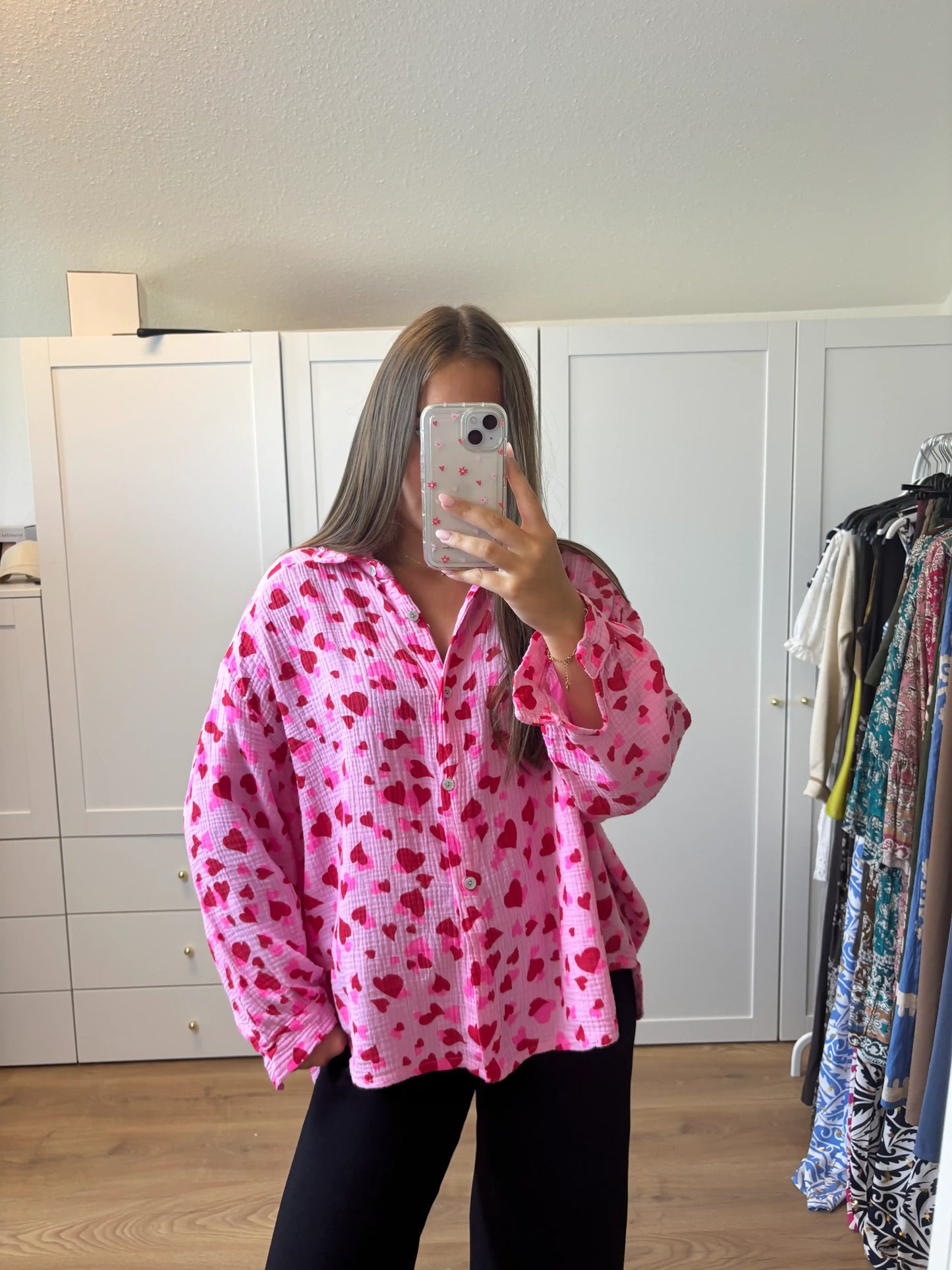 Musselinbluse "Herziherz"