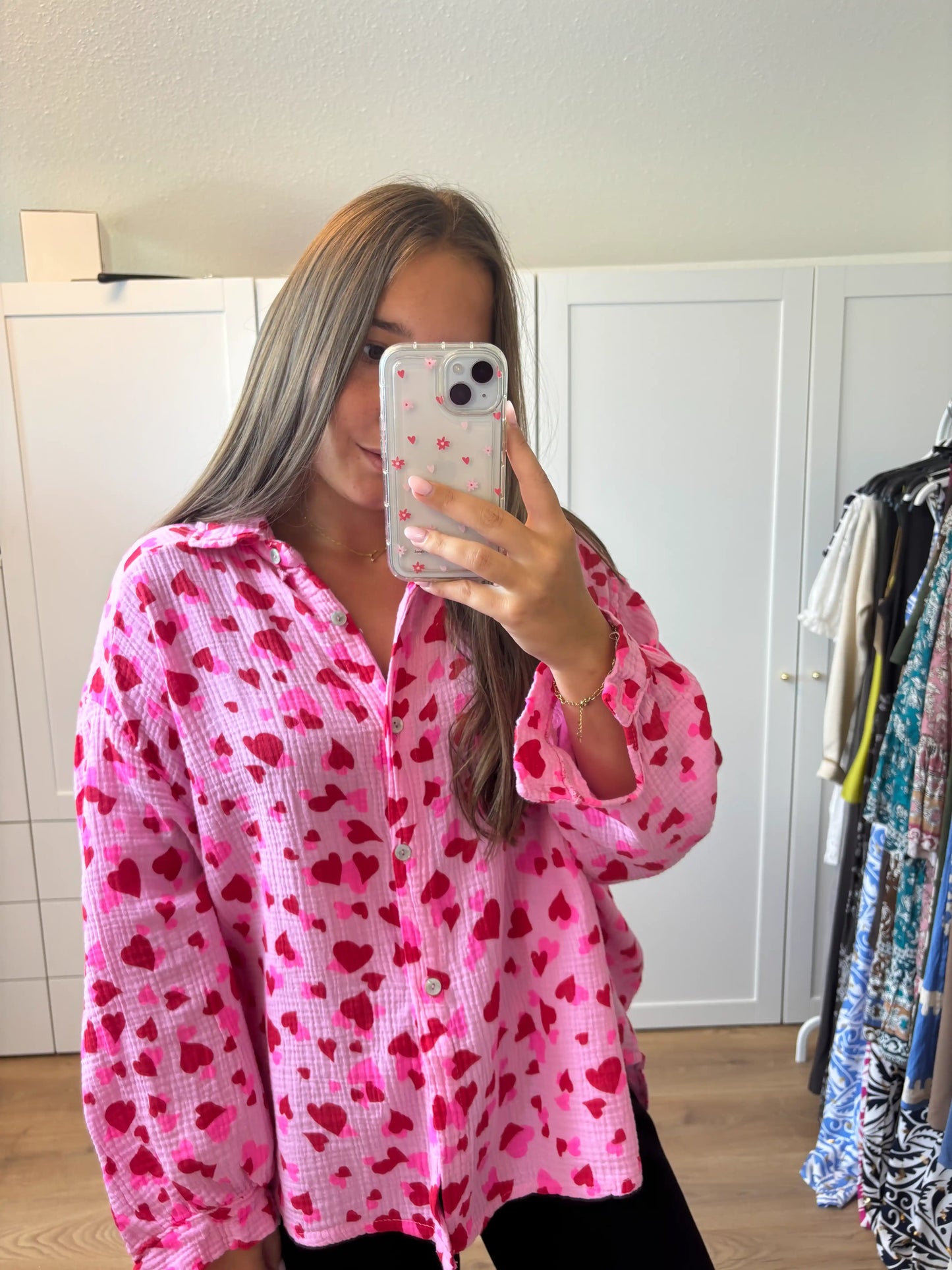 Musselinbluse "Herziherz"