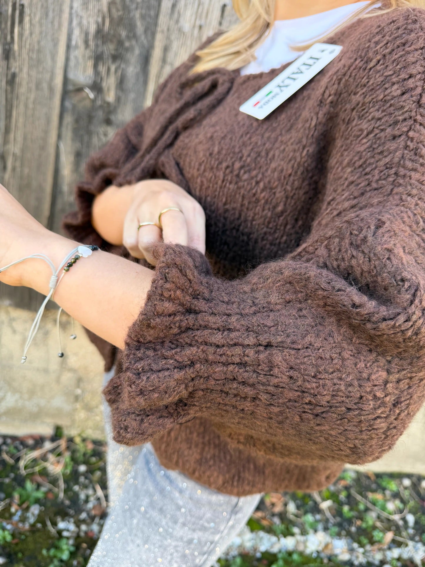 Cardigan "Knoten" Schokobraun