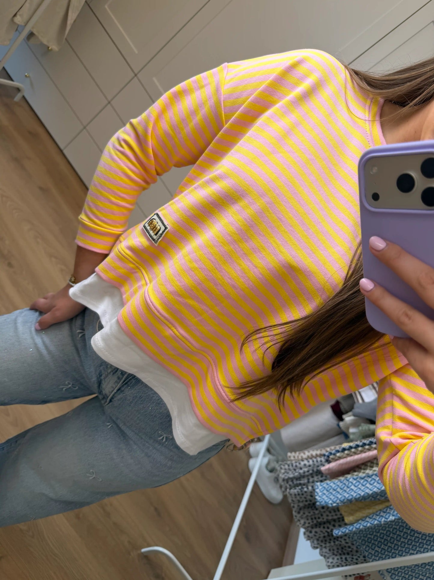 Langarmshirt "Sunny Stripes" Rosa