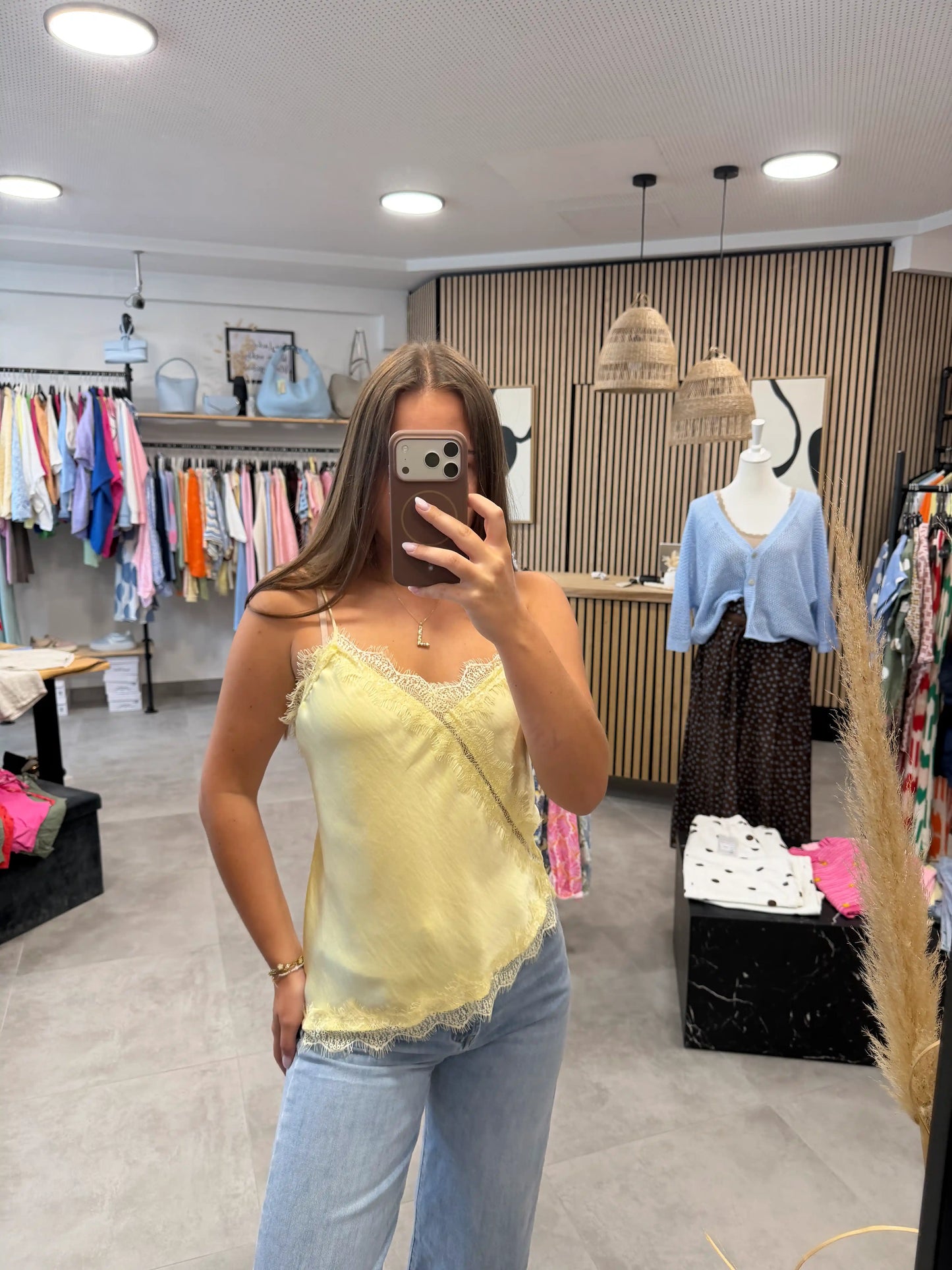 Spitzentop "Florine" Gelb