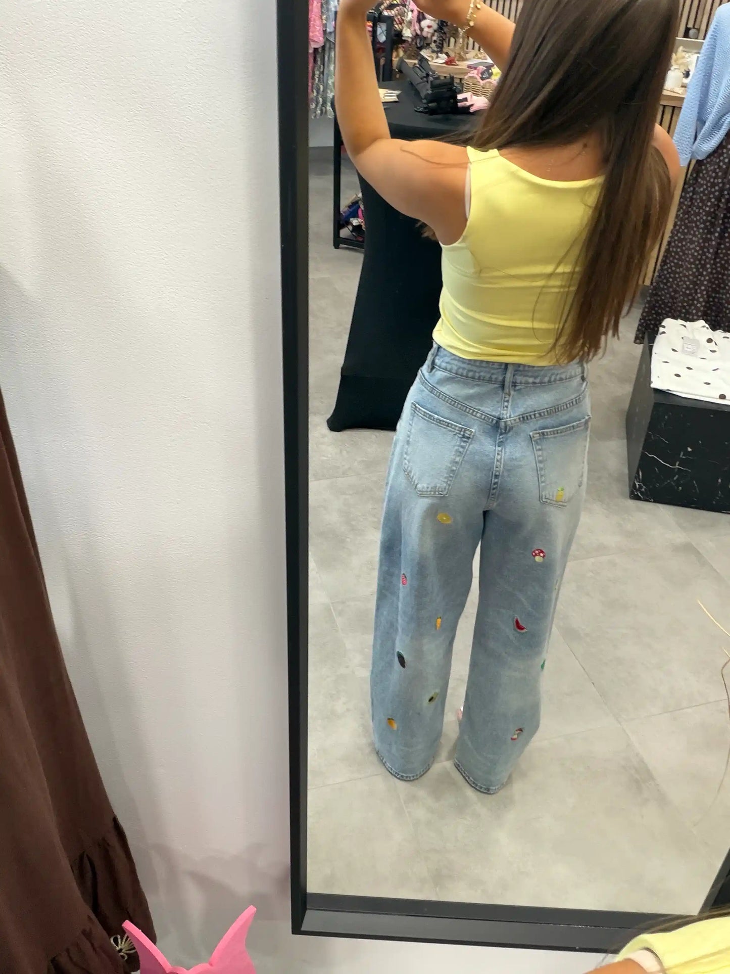 Wide Leg Jeans "Fruity"