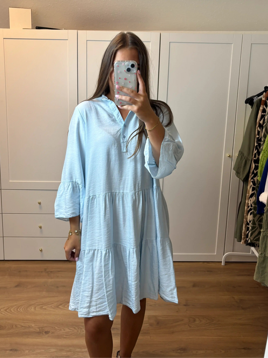 Tunikakleid "Unicolor" Hellblau
