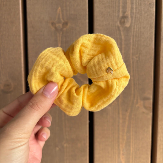 Scrunchie Musselin Pastellgelb