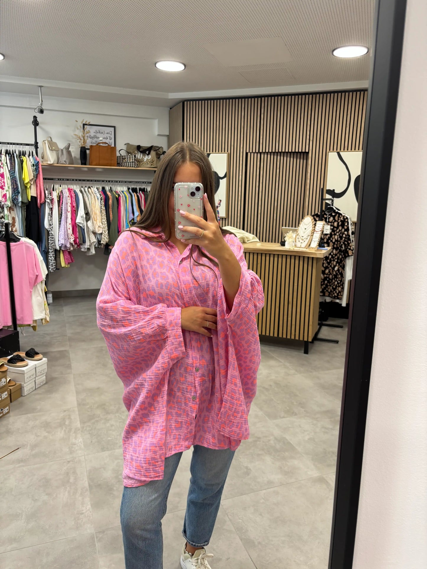 Oversize-Musselinbluse "Tiger"