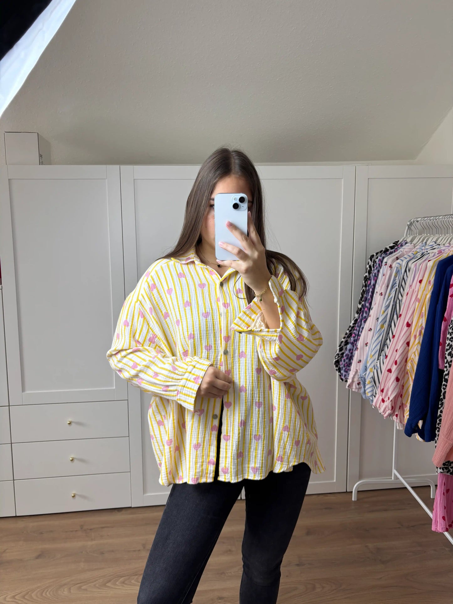 Musselinbluse "Herzi" Gelb