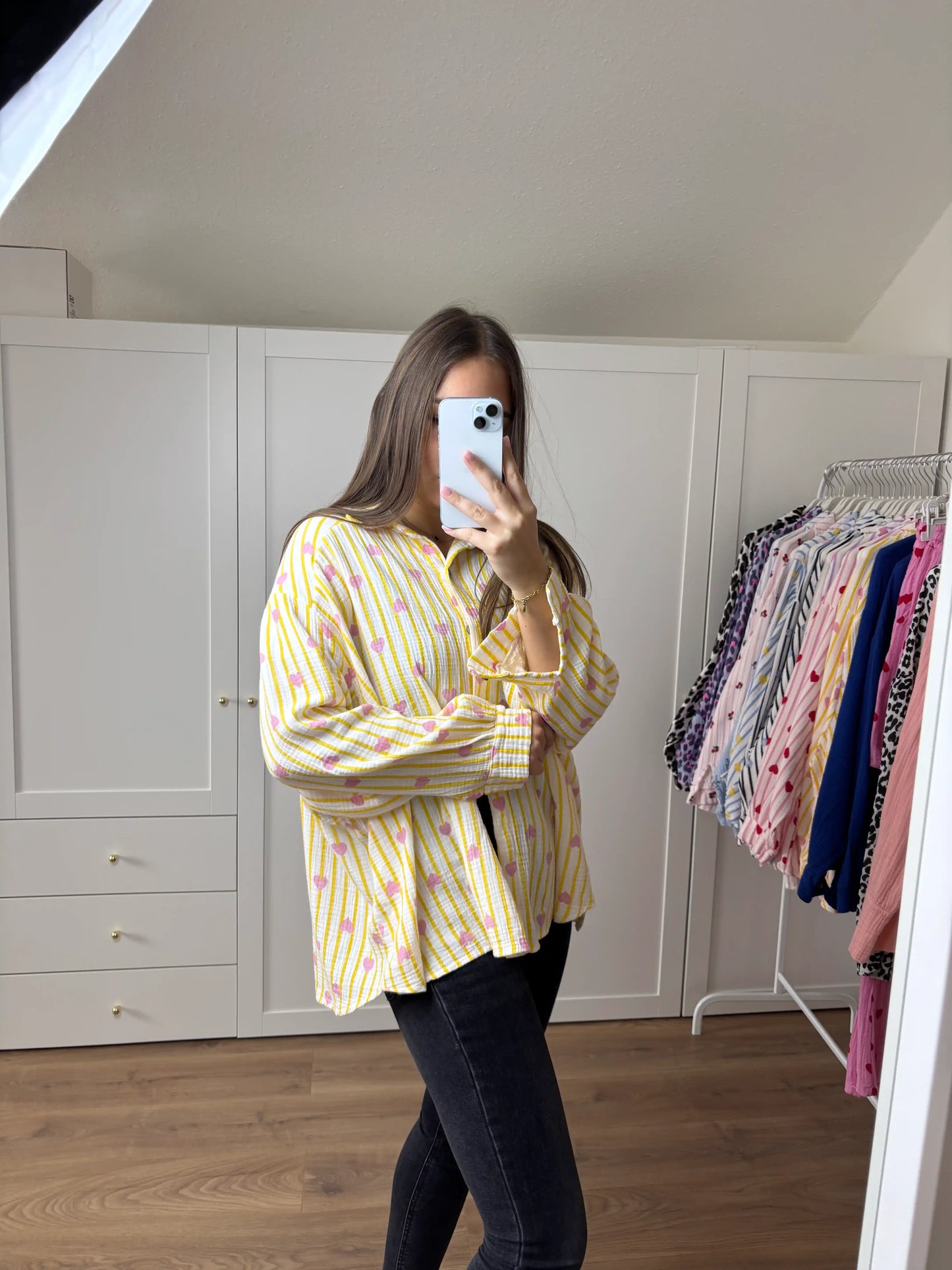 Musselinbluse "Herzi" Gelb