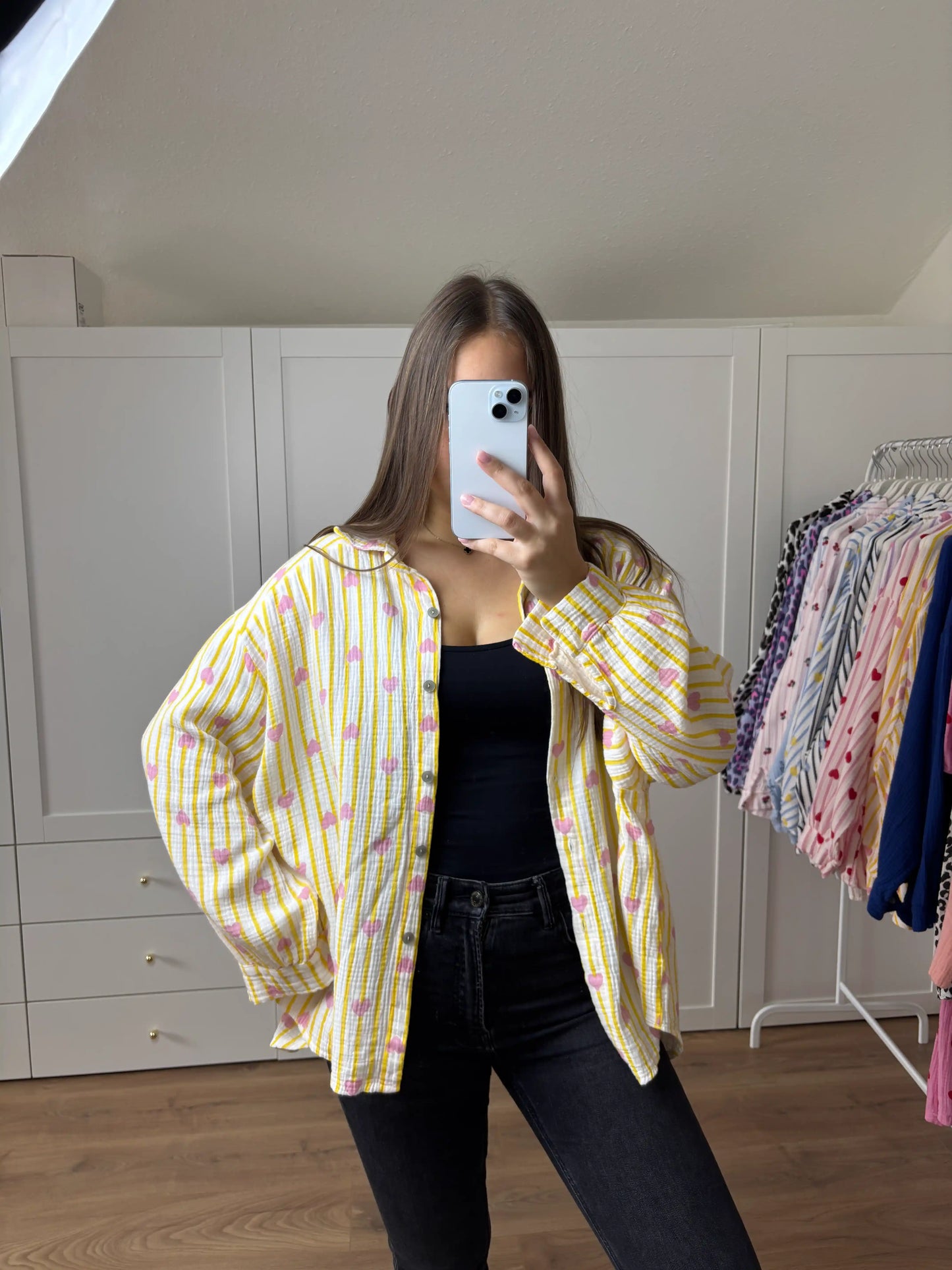 Musselinbluse "Herzi" Gelb