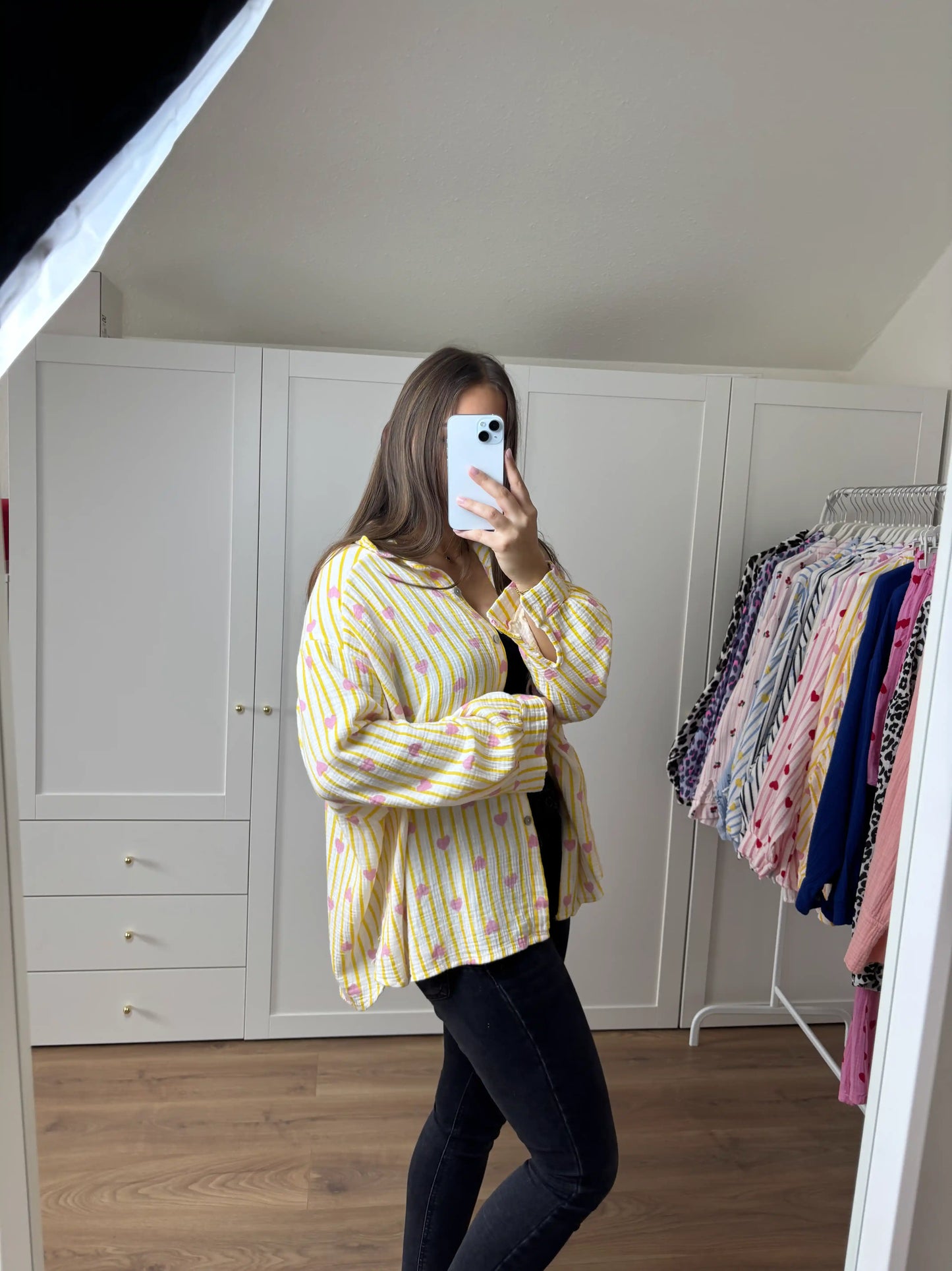 Musselinbluse "Herzi" Gelb