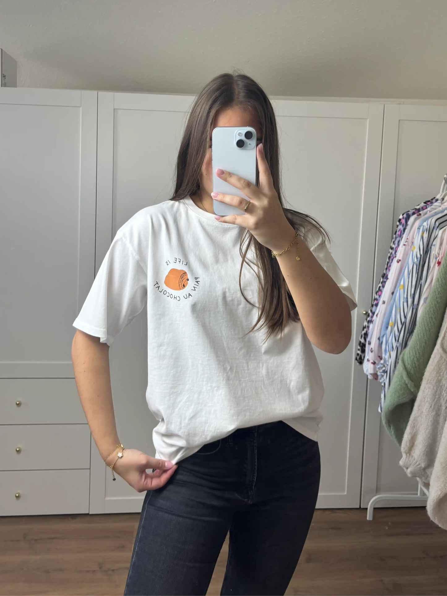 T-Shirt "Pain au Chocolat" Weiß