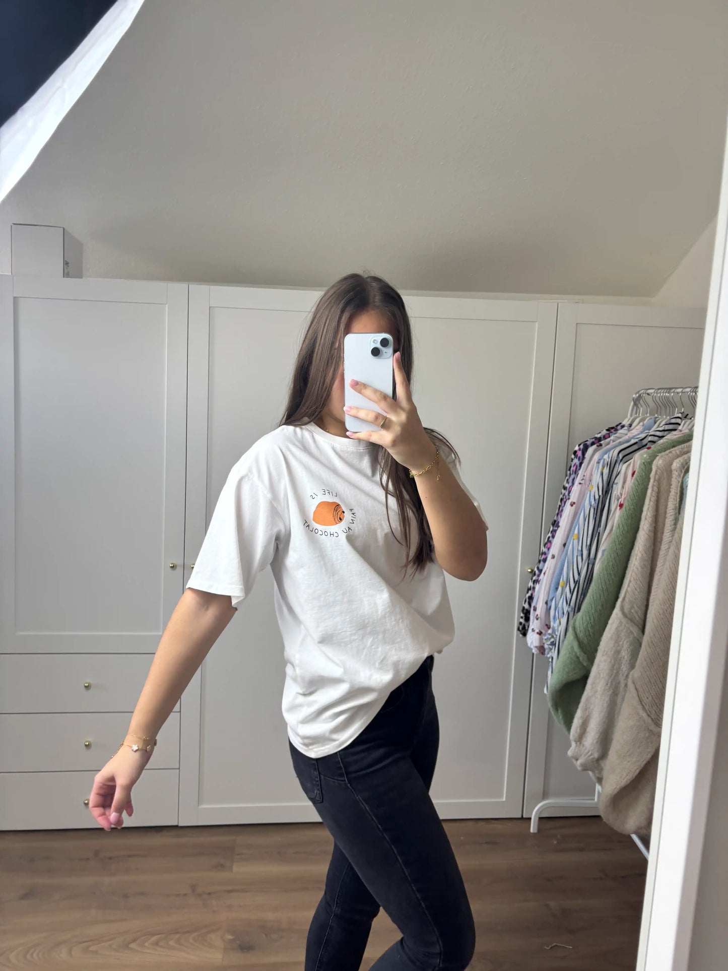 T-Shirt "Pain au Chocolat" Weiß
