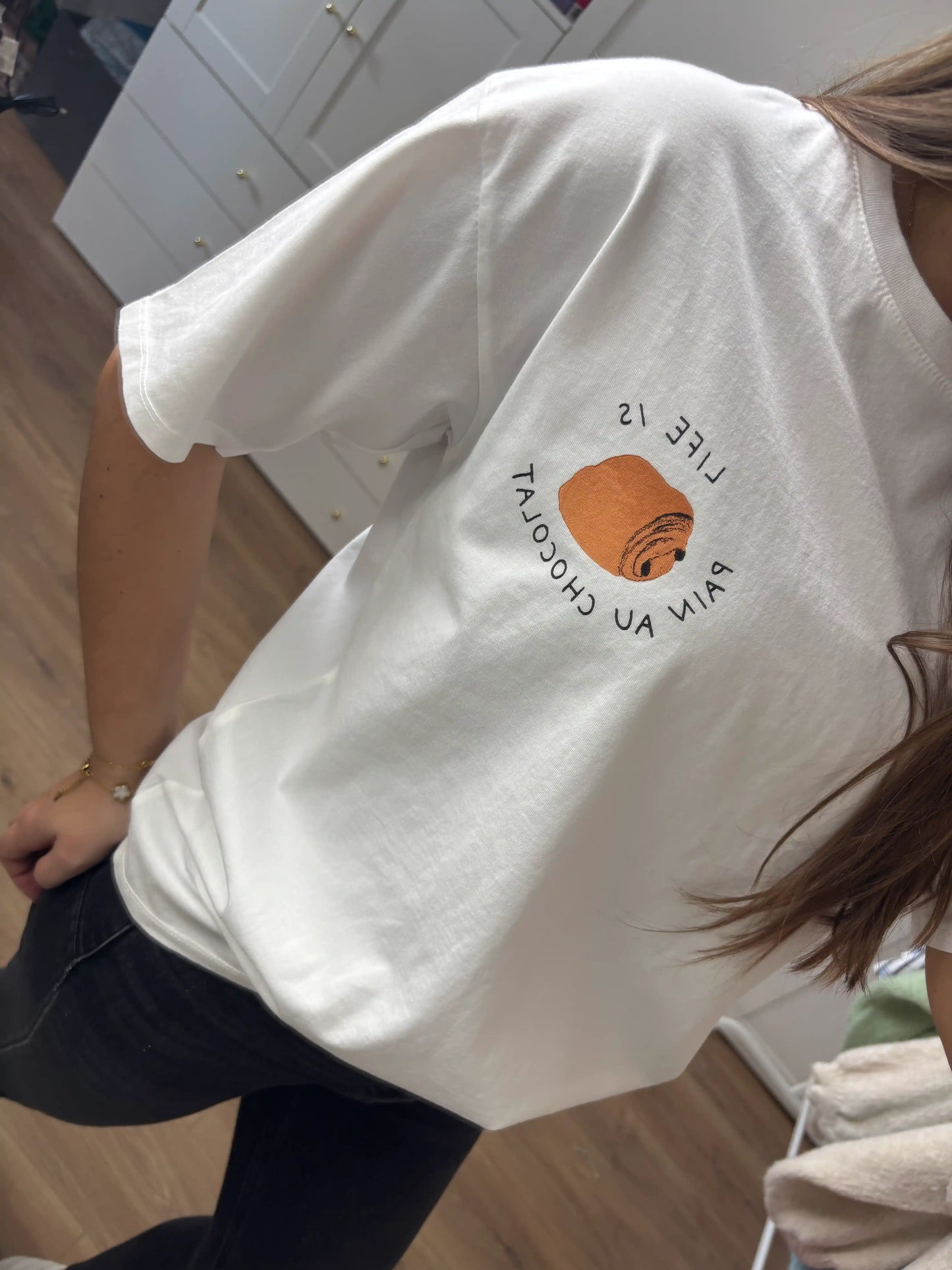 T-Shirt "Pain au Chocolat" Weiß