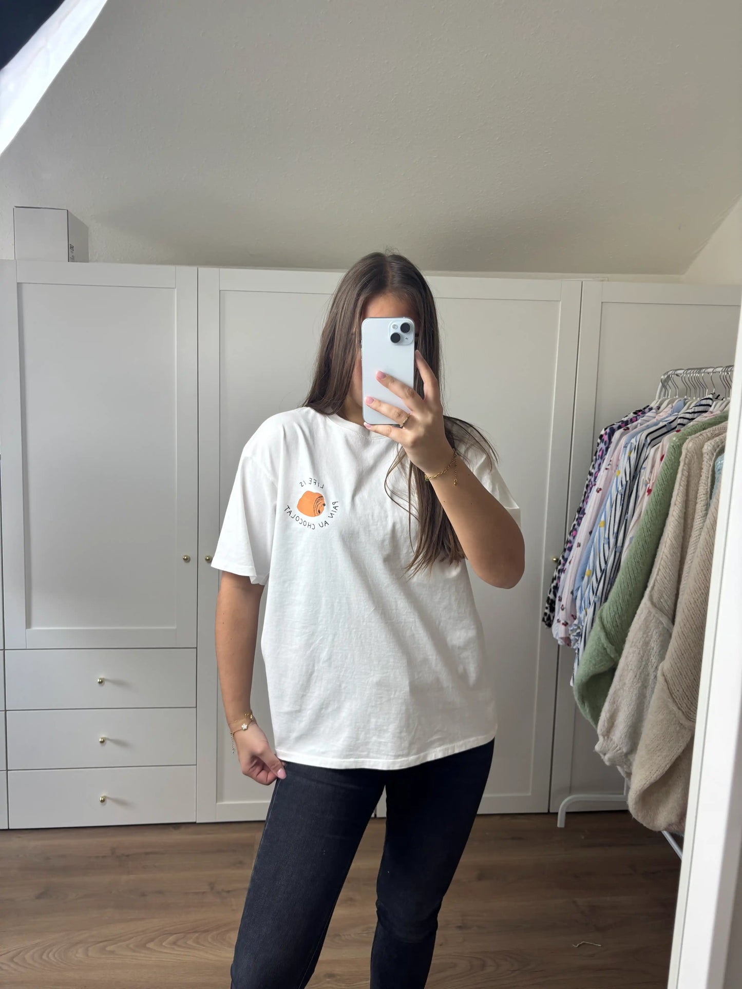 T-Shirt "Pain au Chocolat" Weiß