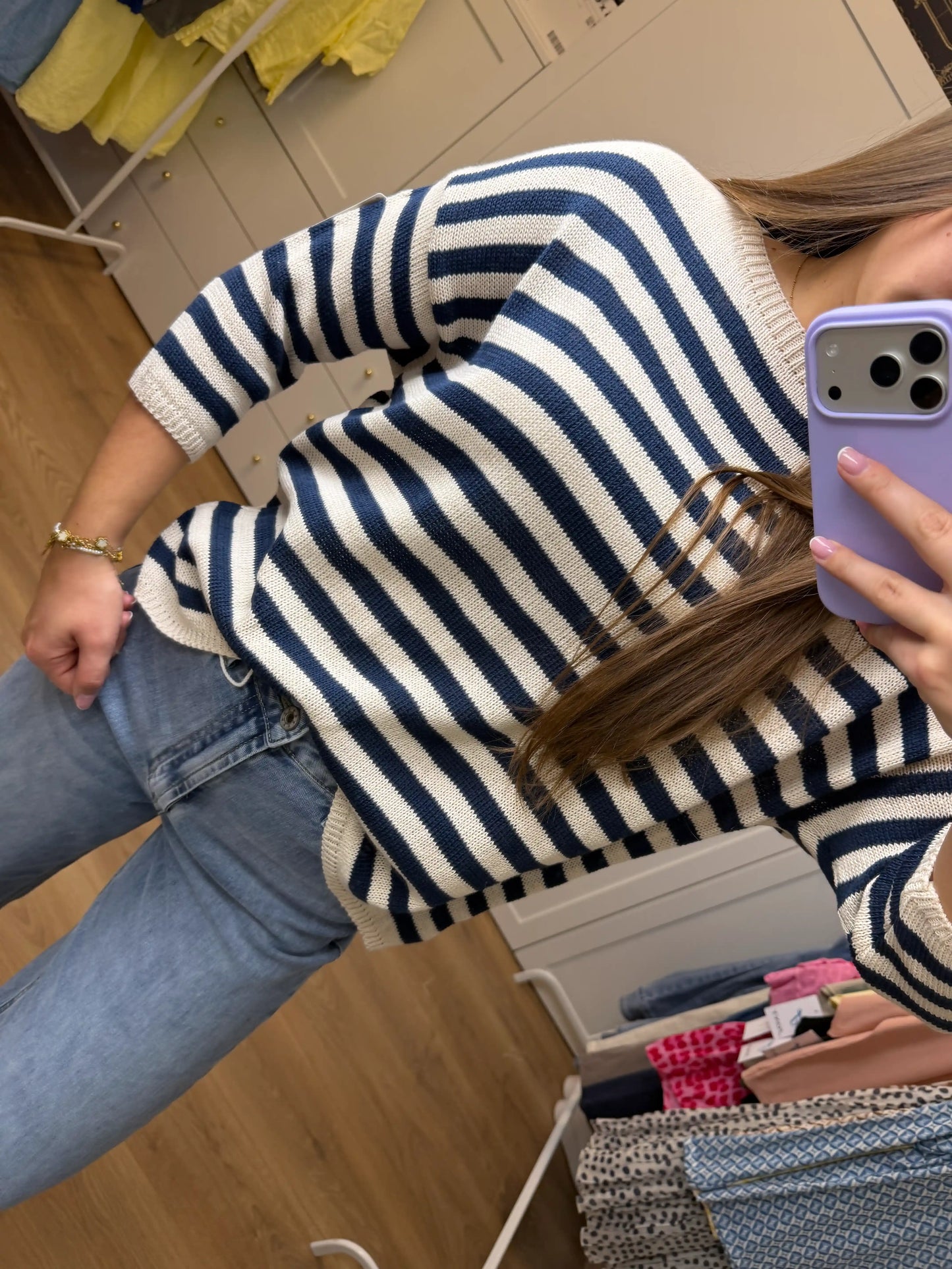 Pullover "Stripe Knit" Dunkelblau