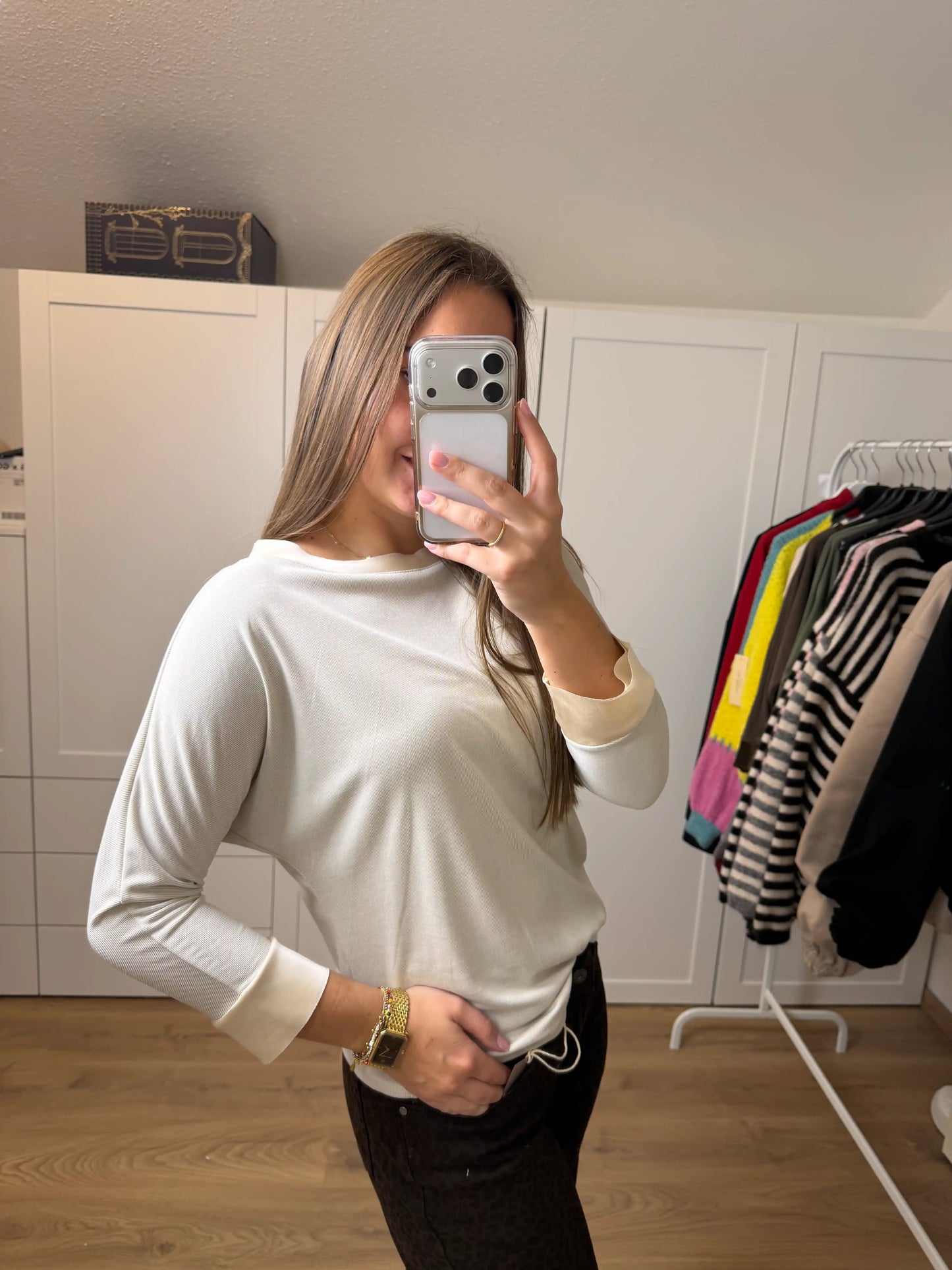 Langarmshirt "Sleeve" Beige