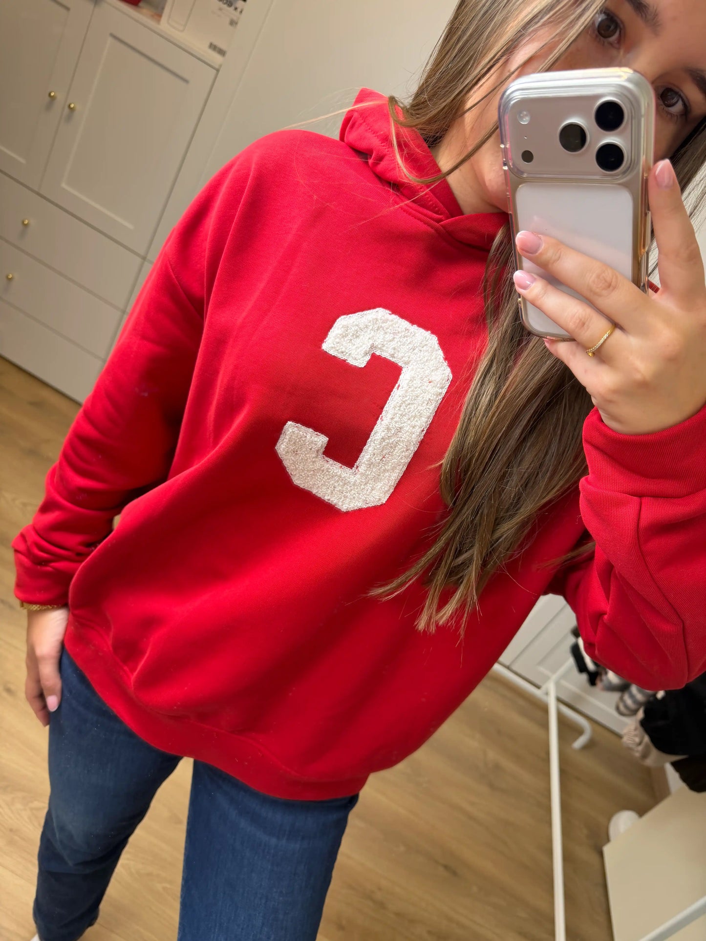Kapuzenpullover "C-Letter" Rot