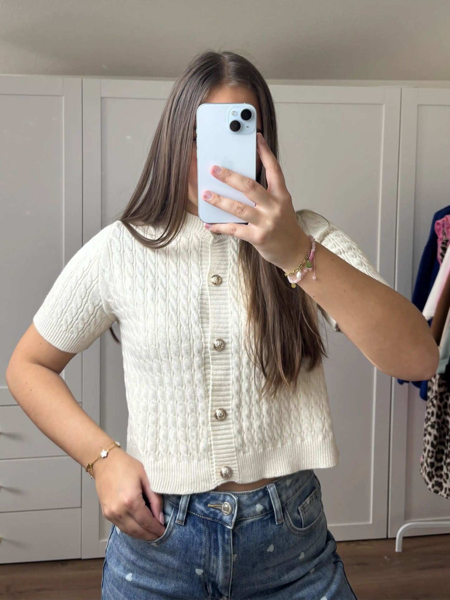 Kurzarmpullover "Goldenhour" Beige