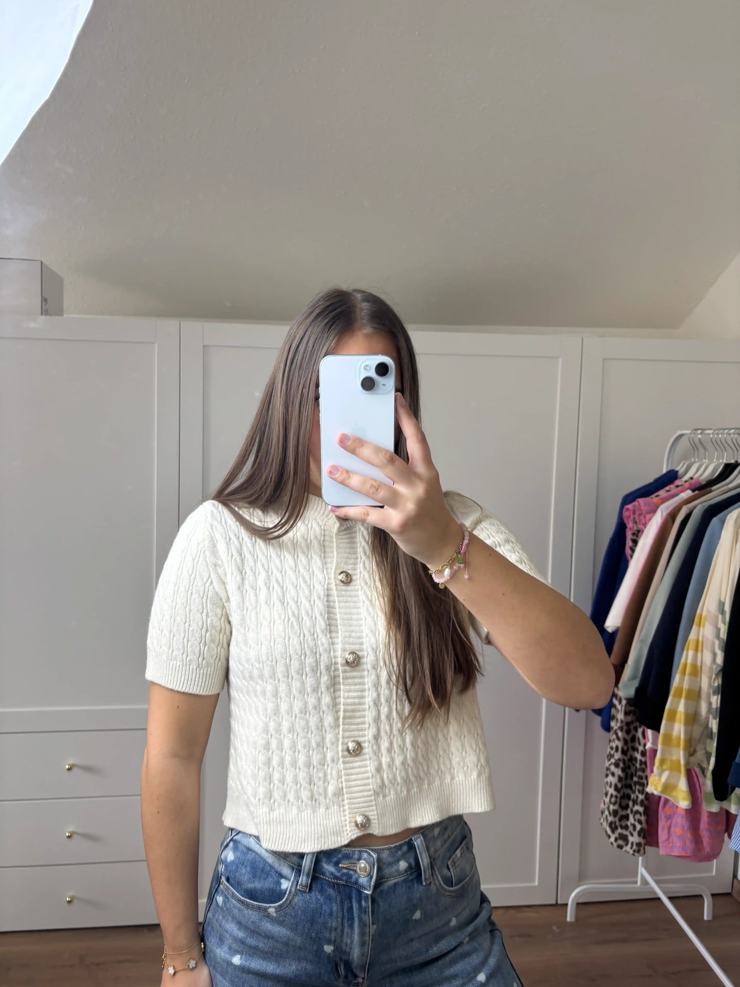 Kurzarmpullover "Goldenhour" Beige