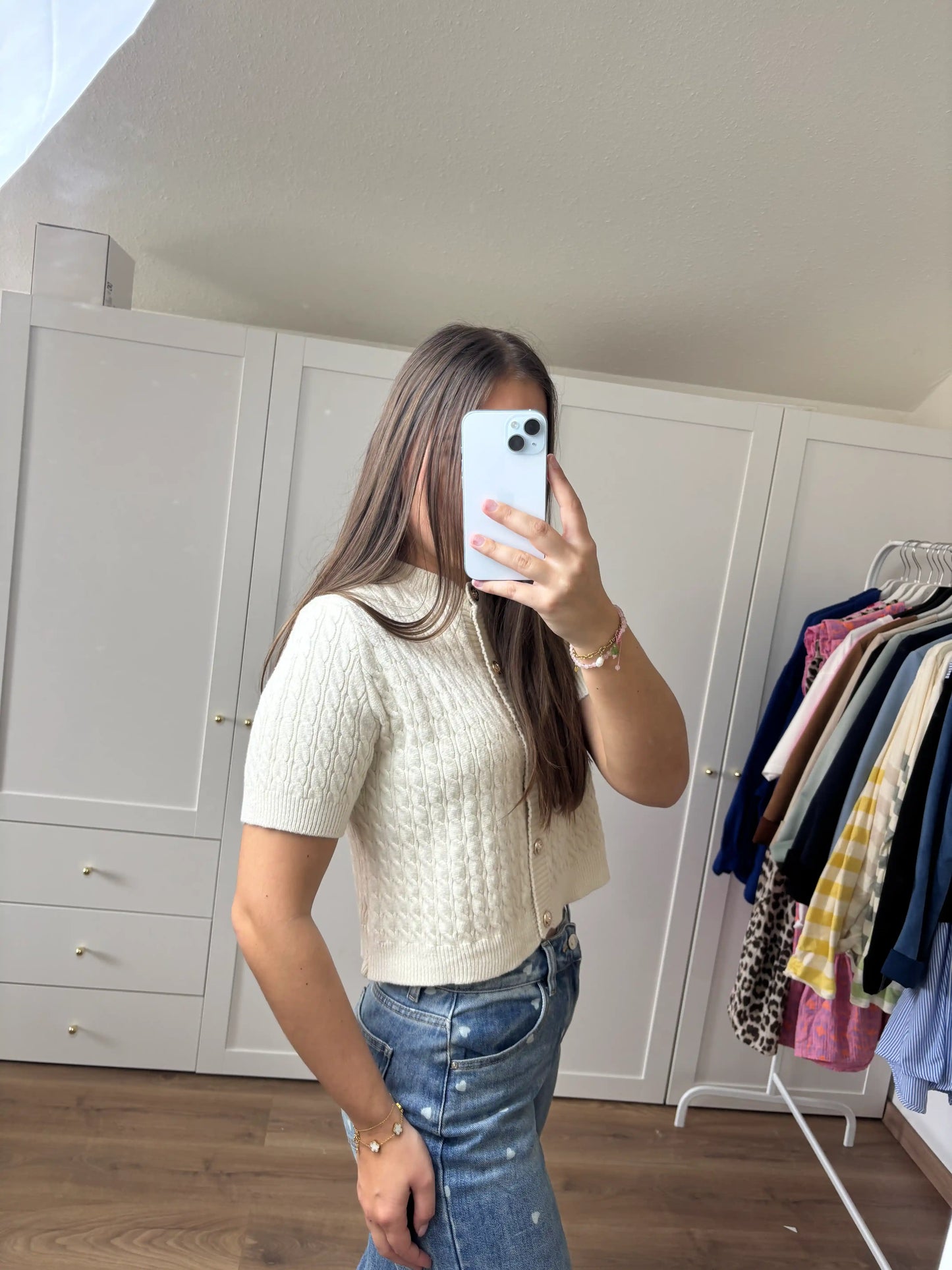 Kurzarmpullover "Goldenhour" Beige