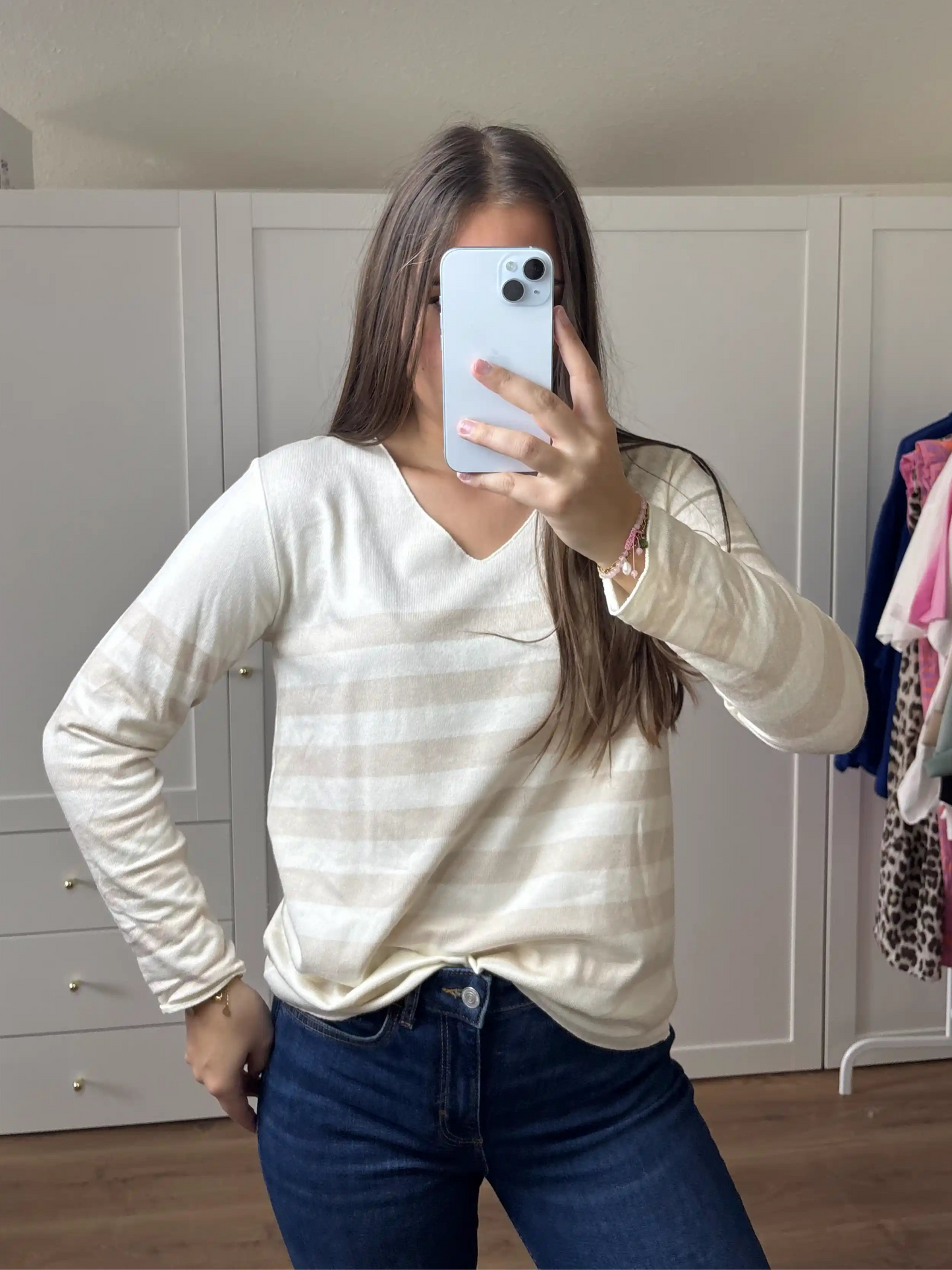 Pullover "Streifenhörnchen" Beige