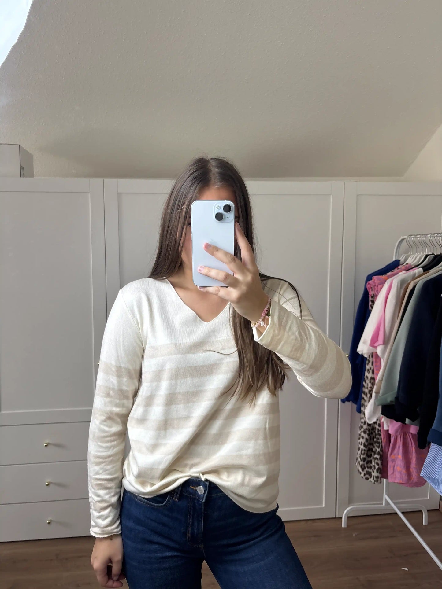 Pullover "Streifenhörnchen" Beige