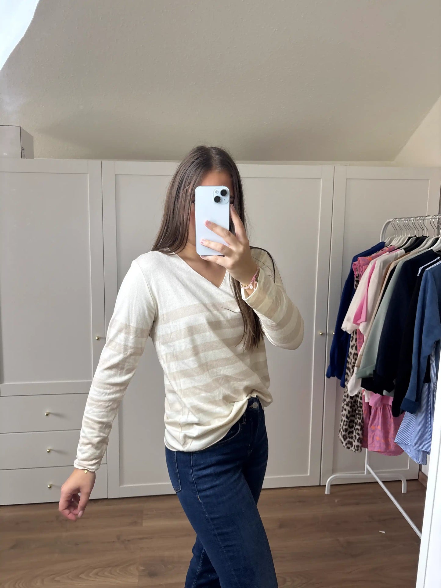 Pullover "Streifenhörnchen" Beige