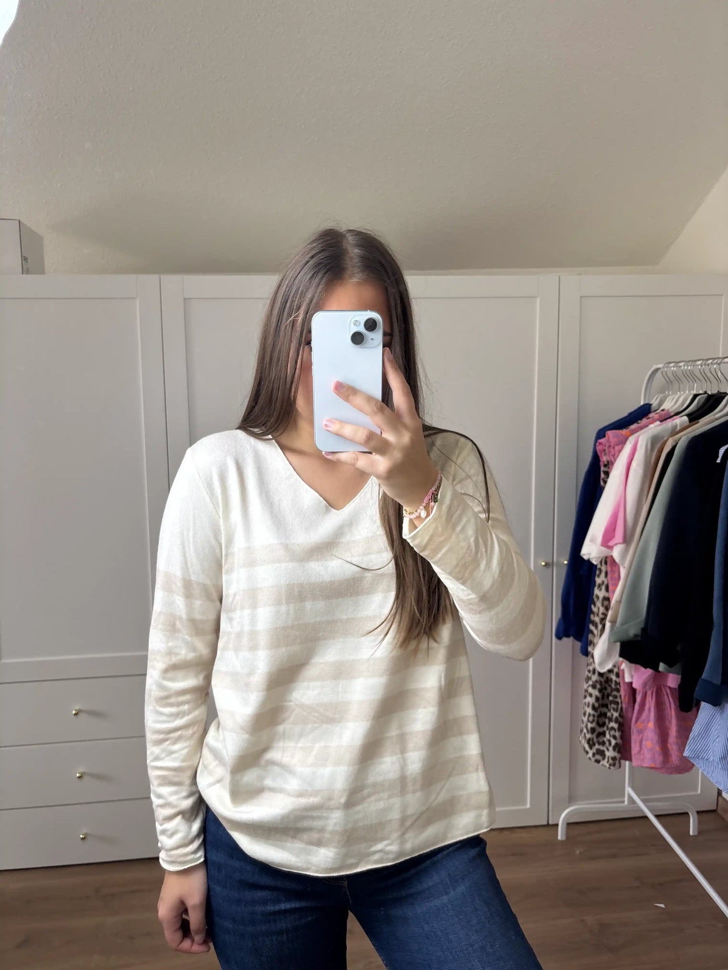 Pullover "Streifenhörnchen" Beige