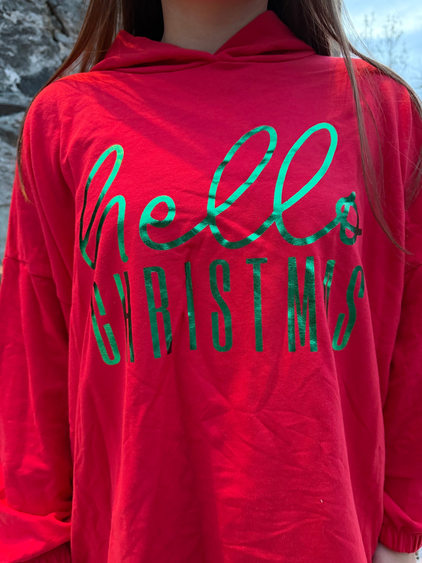 Pullover "Hello Christmas" Rot