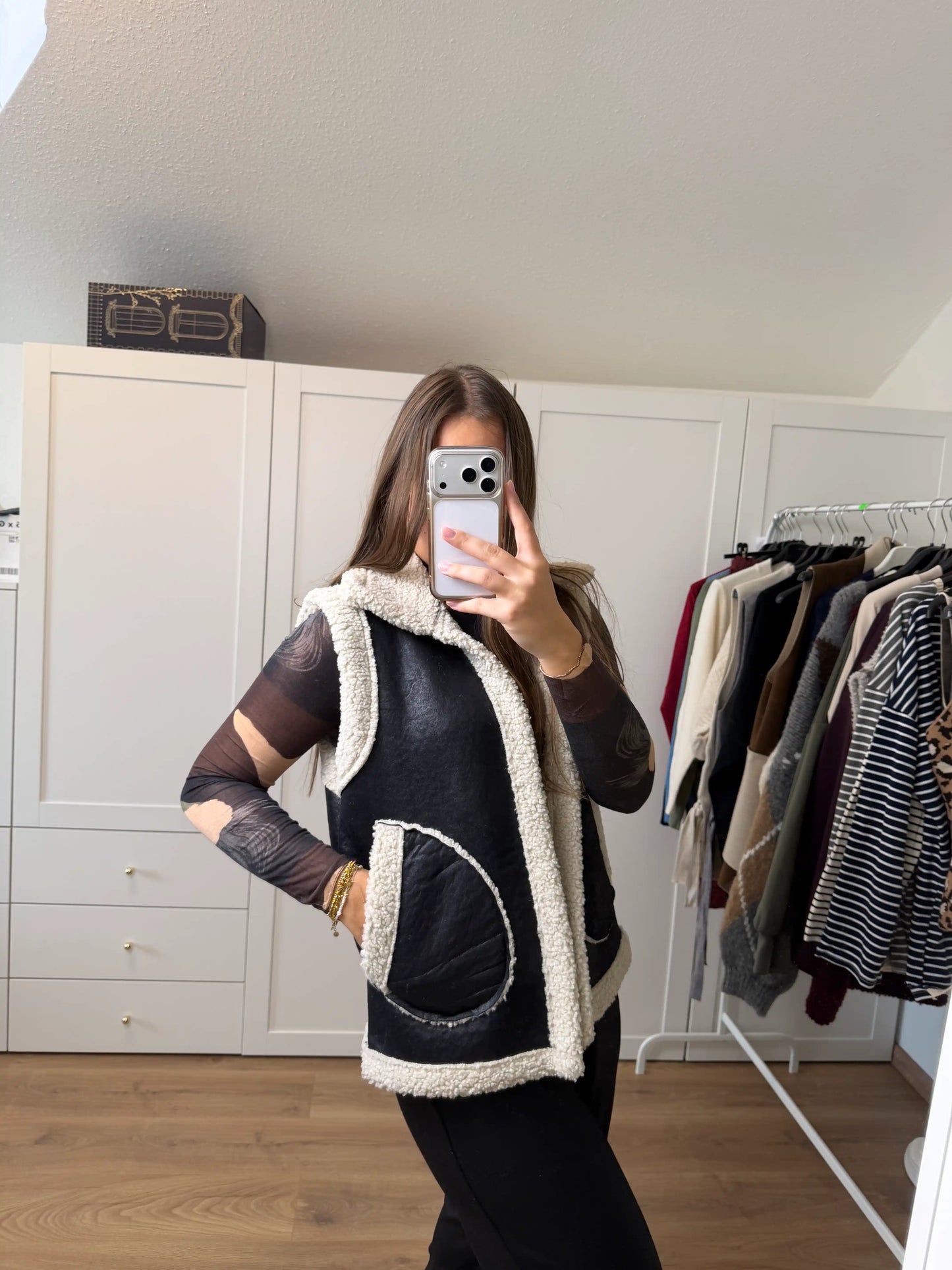 Gilet "Soft Teddy" Schwarz