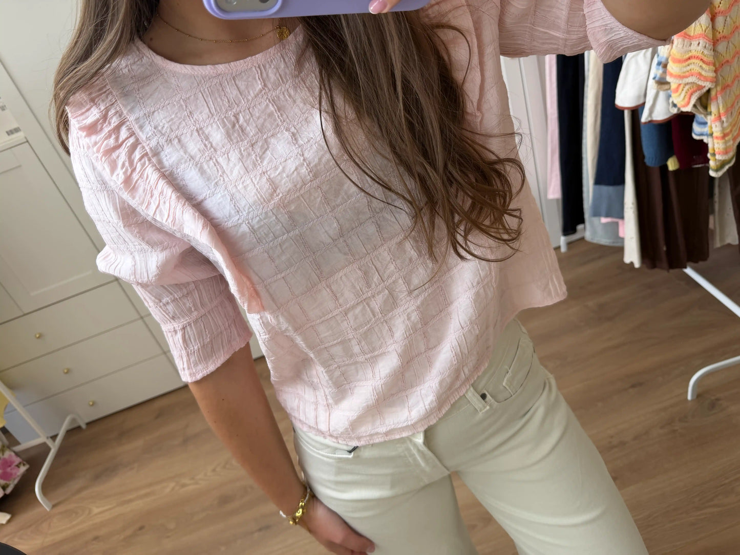 Bluse "Light Ruffle" Rosa