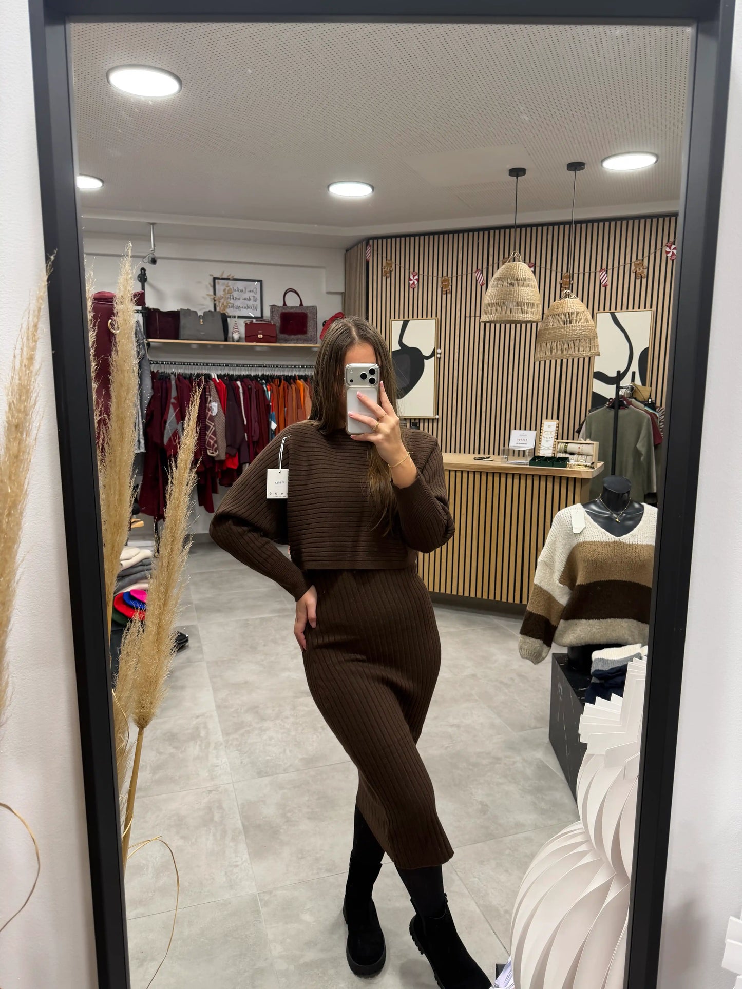 Strickkleid "2-teilig" Schokobraun